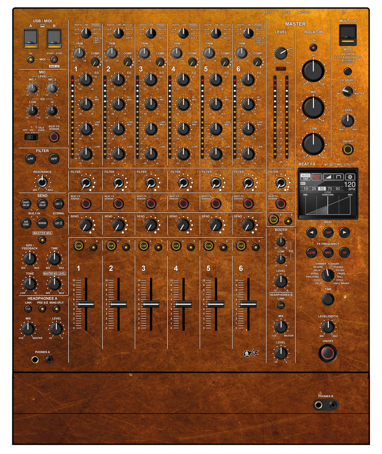 Pioneer DJ DJM V10 LF Skin Copper