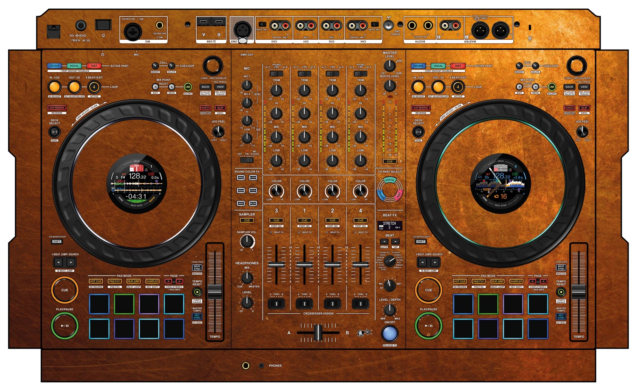 Pioneer DJ DDJ FLX10 Skin Copper