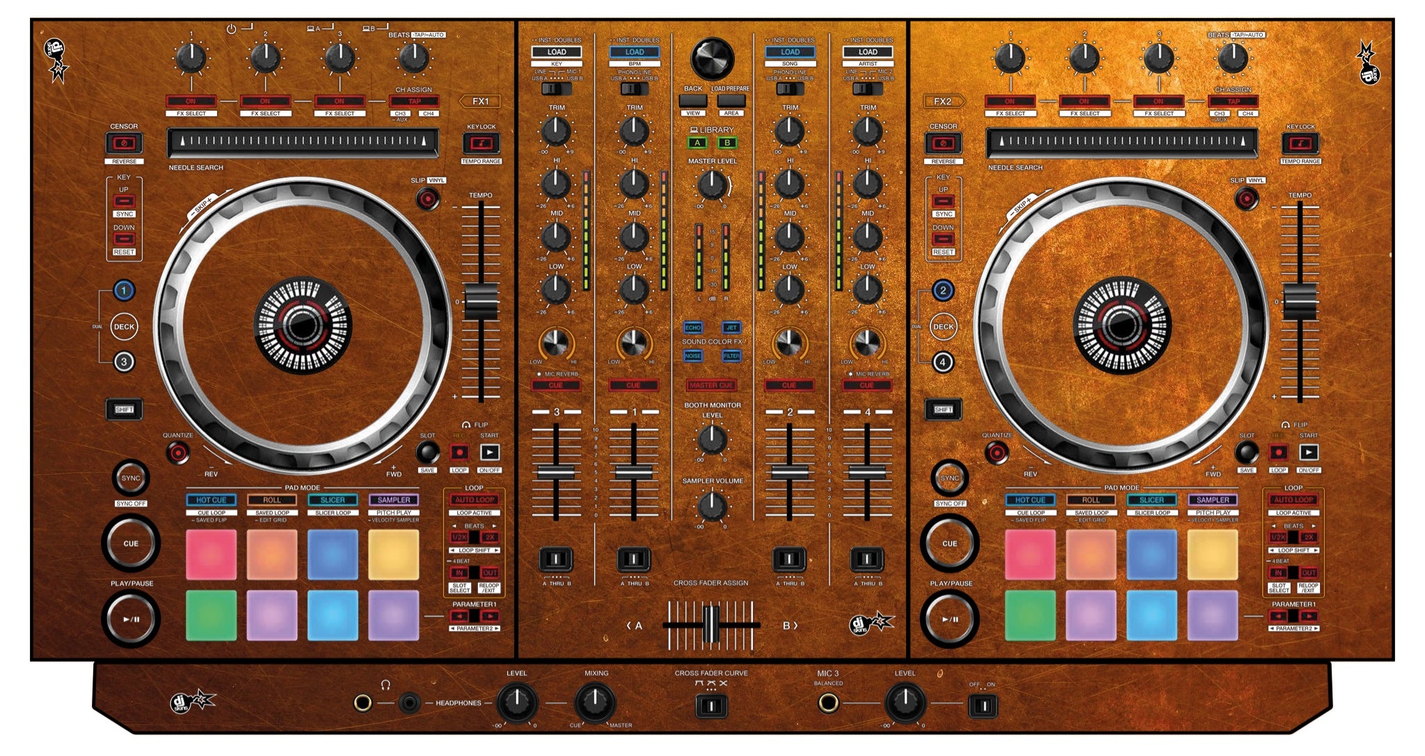 Pioneer DJ DDJ SX 3 Skin Copper