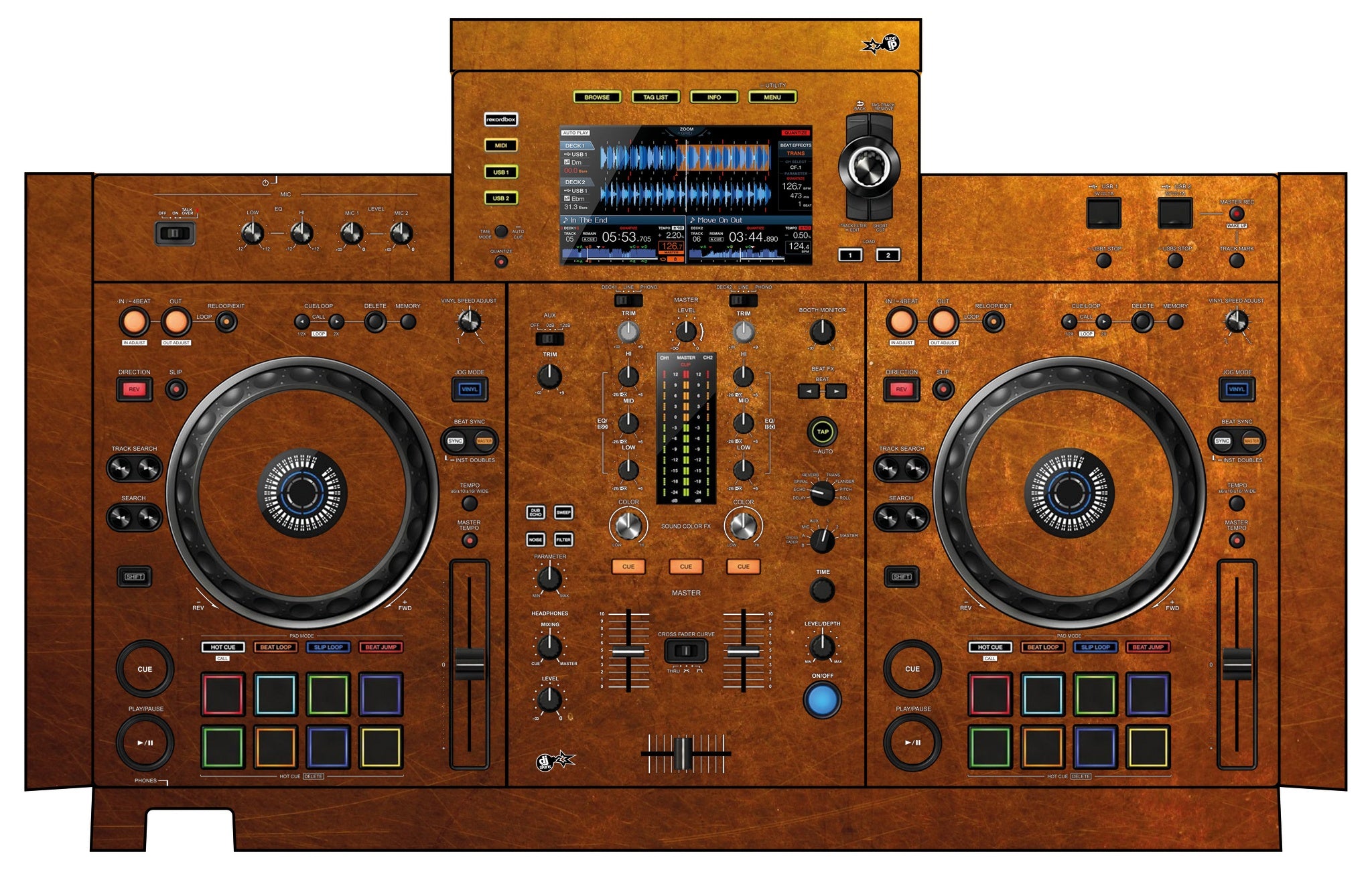 Pioneer DJ XDJ RX 2 Skin Copper