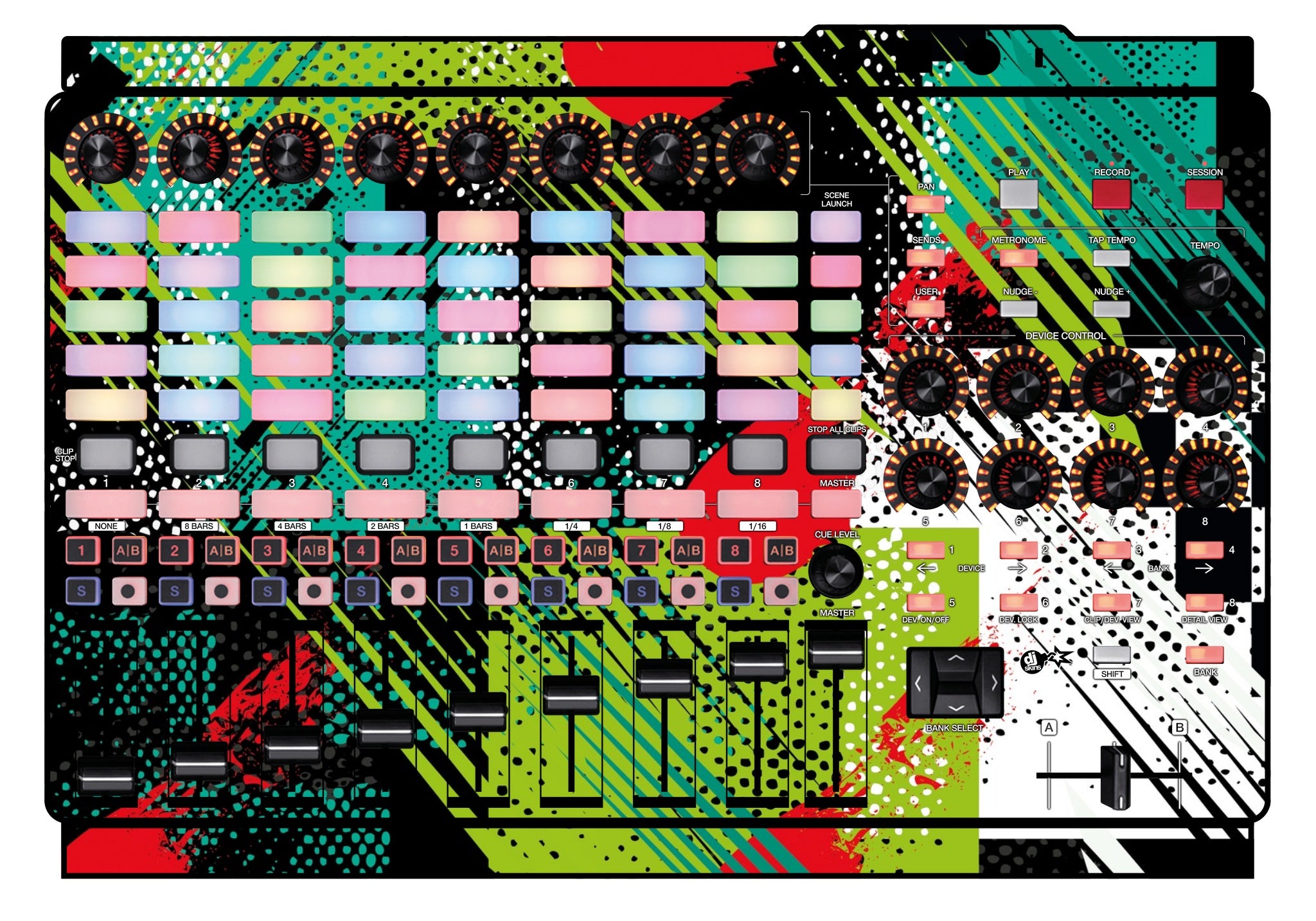 Akai Pro APC 40 MK2 Skin Fractor Green