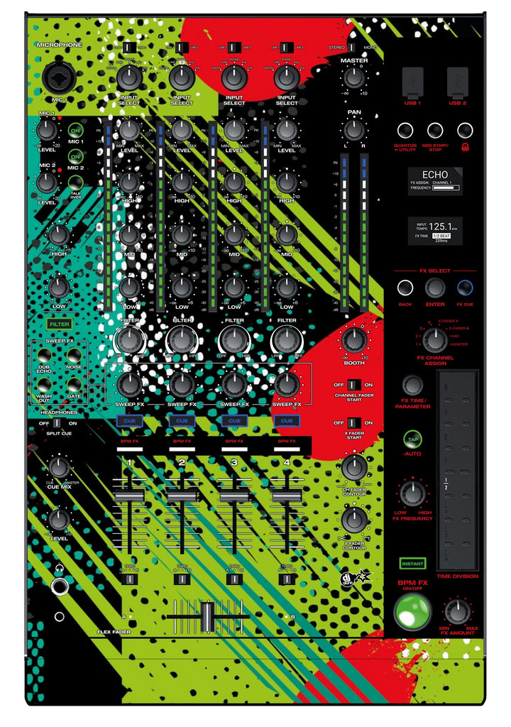 Denon DJ X 1850 Skin Fractor Green