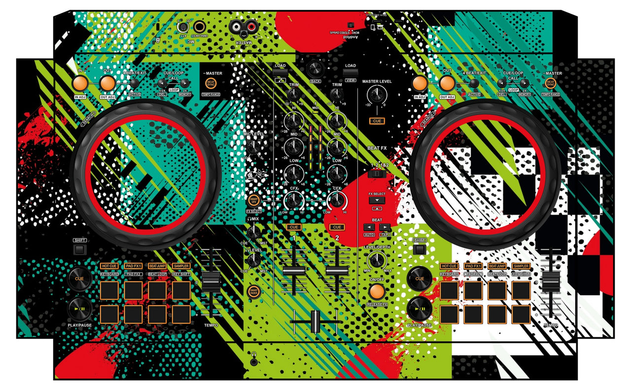 Pioneer DJ DDJ FLX 4 Skin Fractor Green