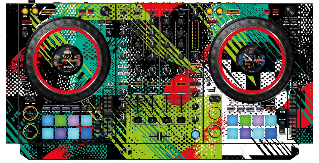 Pioneer DJ DDJ 1000 SRT Skin Fractor Green