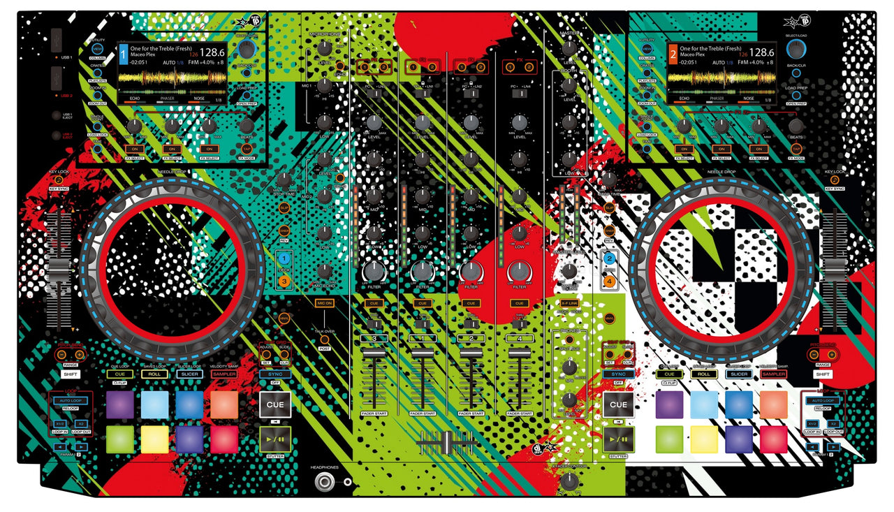 Denon DJ MCX 8000 Skin Fractor Green
