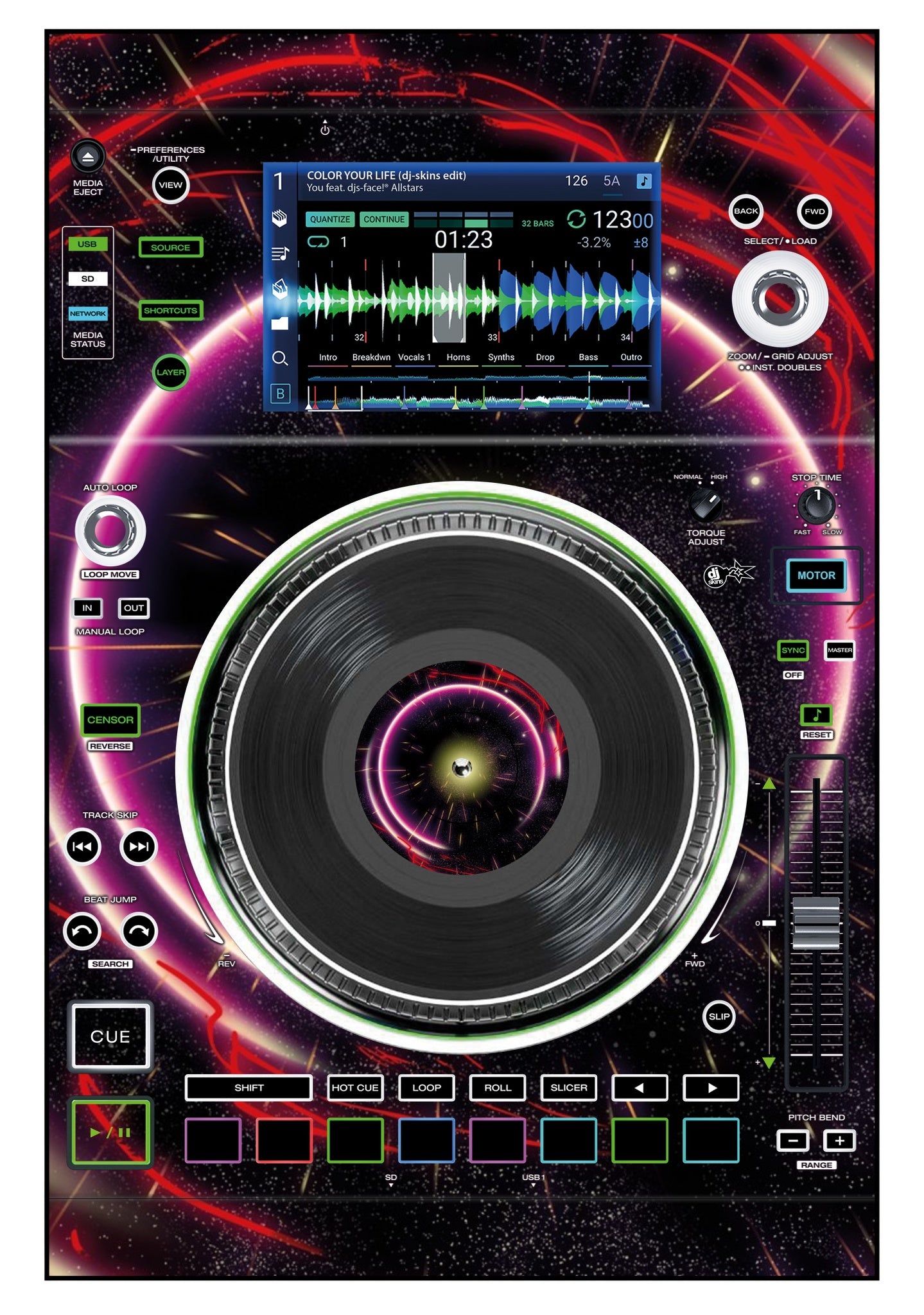 Denon DJ SC 5000 M Skin Futurewarp