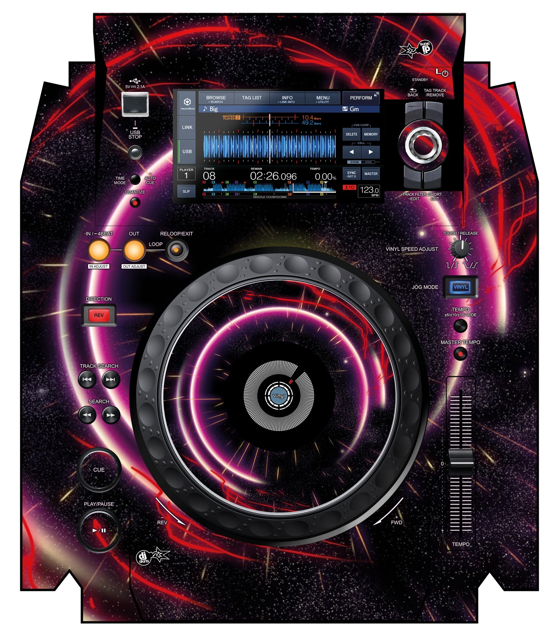 Pioneer DJ XDJ 1000 MK2 Skin Futurewarp