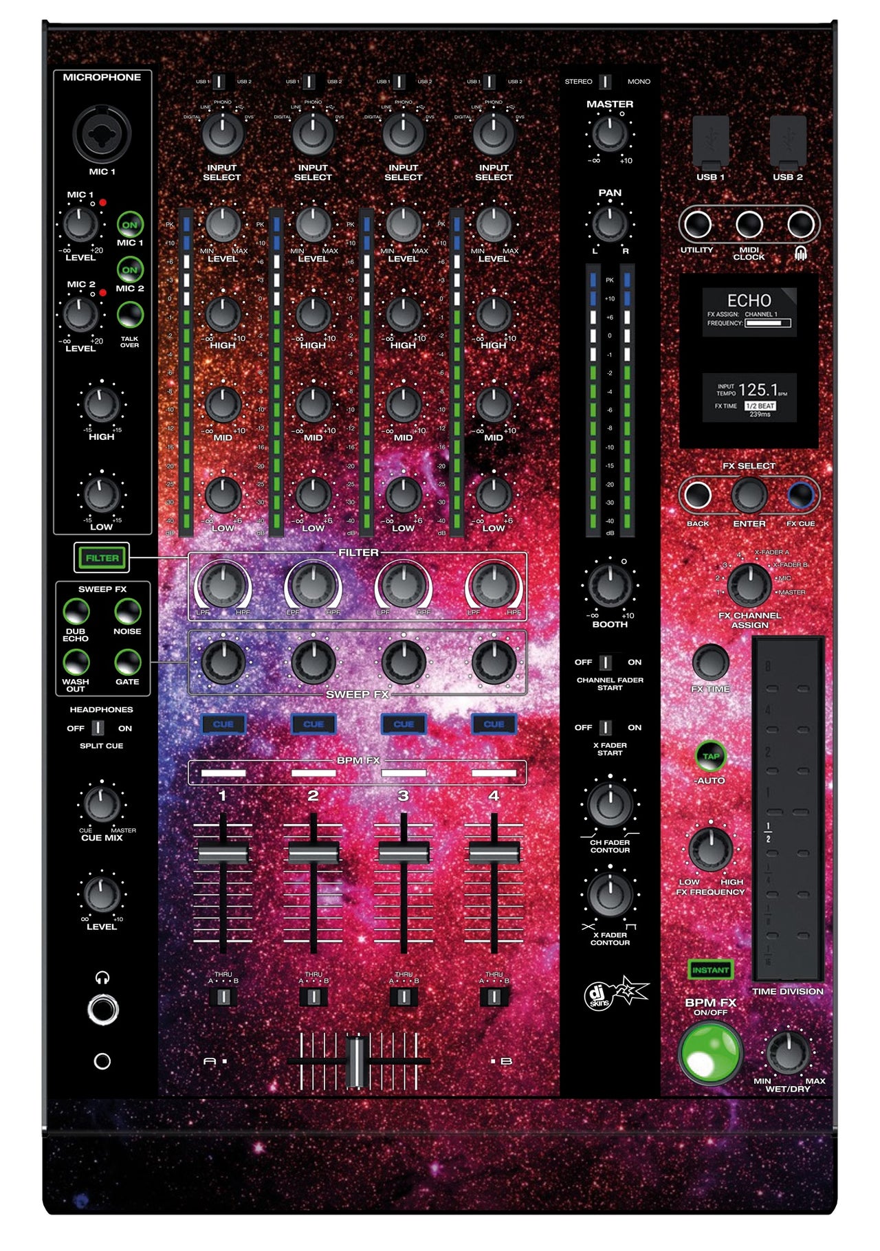 Denon DJ X 1800 Skin Galactica