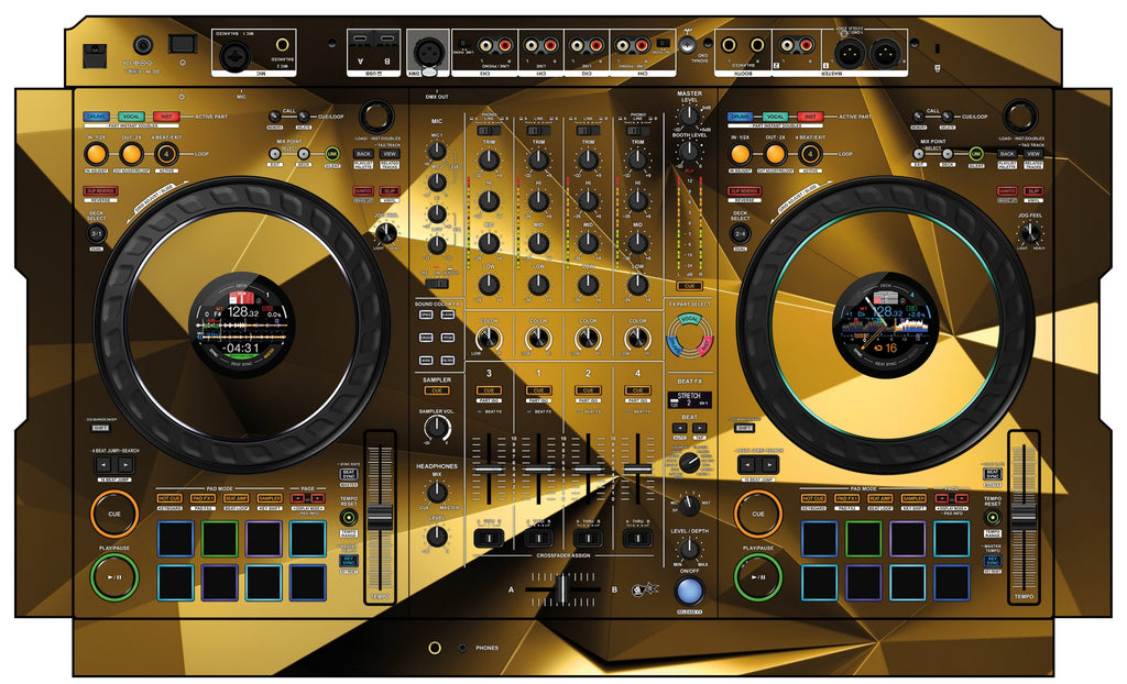 Pioneer DJ DDJ FLX10 Skin Golden Polygon