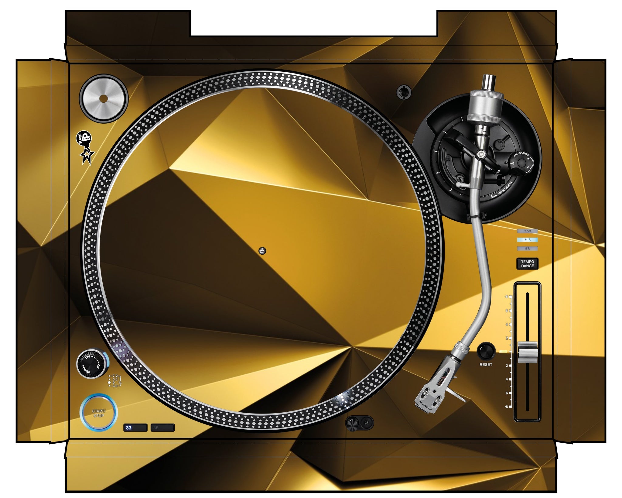 Pioneer DJ PLX 1000 Skin Golden Polygon