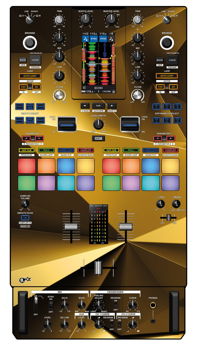 Pioneer DJ DJM S11 Skin Golden Polygon