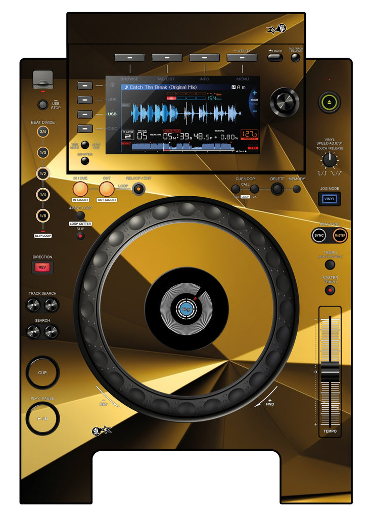 Pioneer DJ CDJ 900 NEXUS Skin Golden Polygon