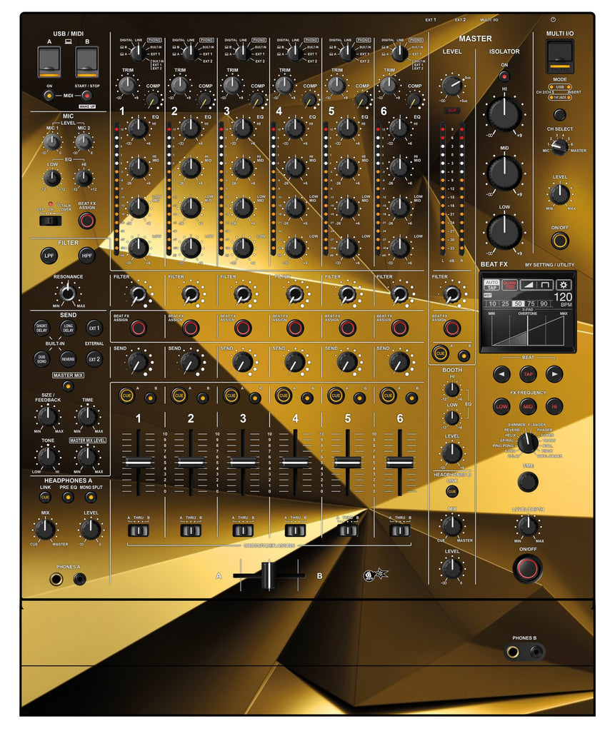 Pioneer DJ DJM V10 Skin Golden Polygon