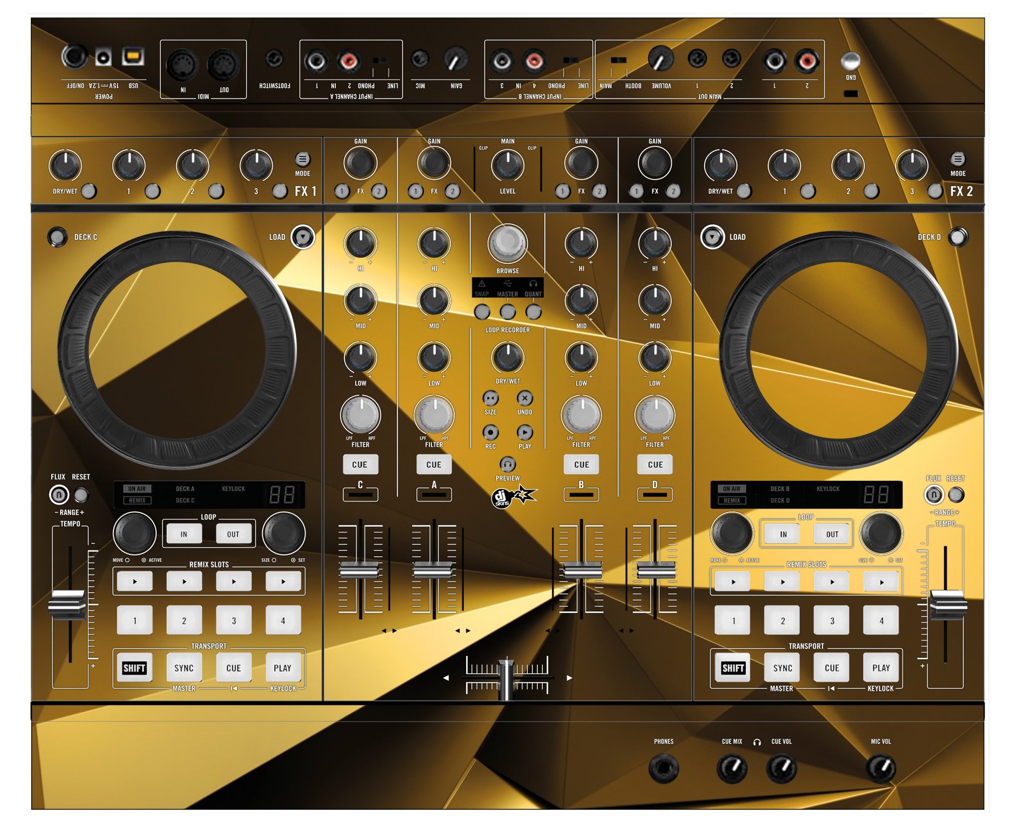 Native Instruments S4 MK2 Skin Golden Polygon