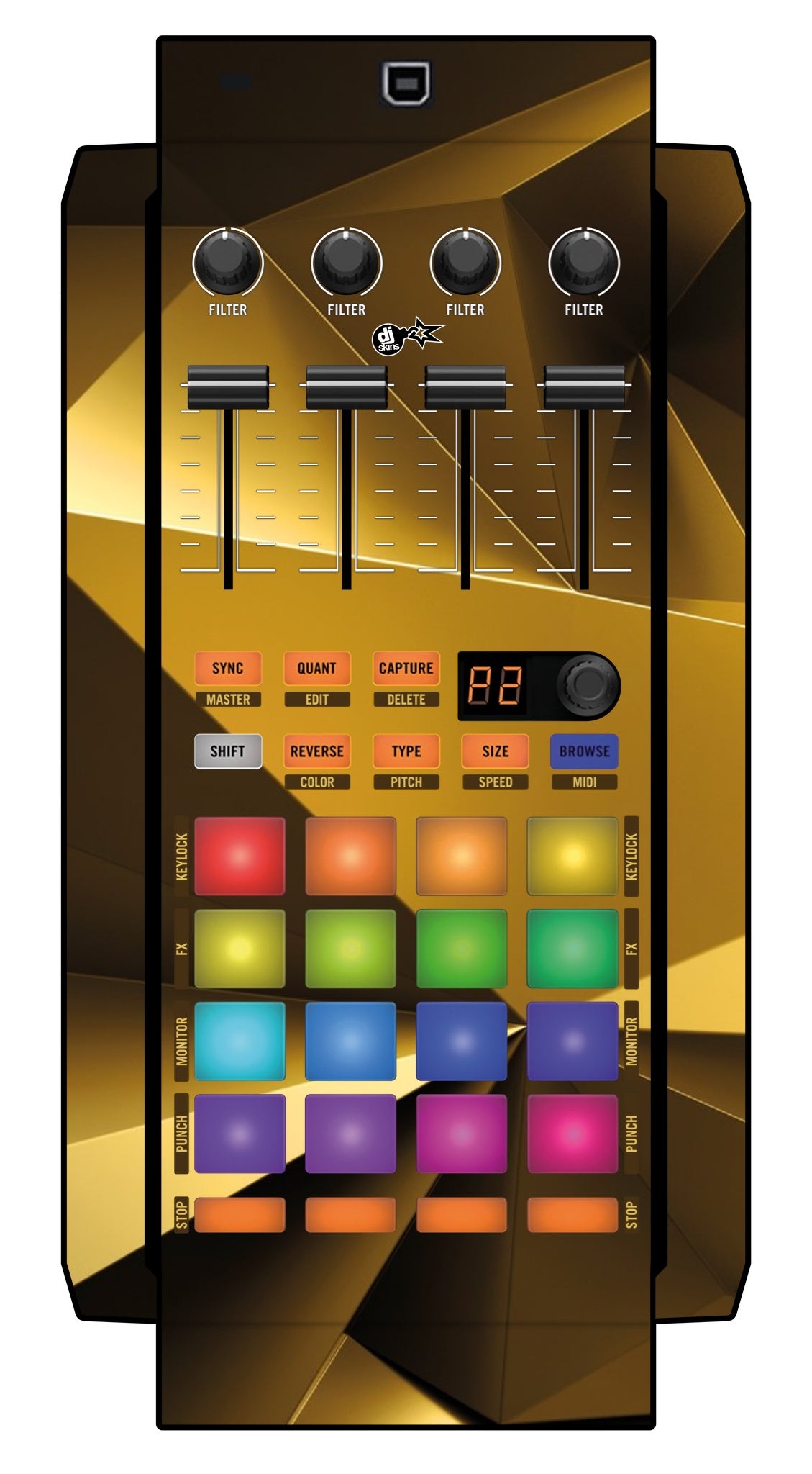 Native Instruments F1 Skin Golden Polygon