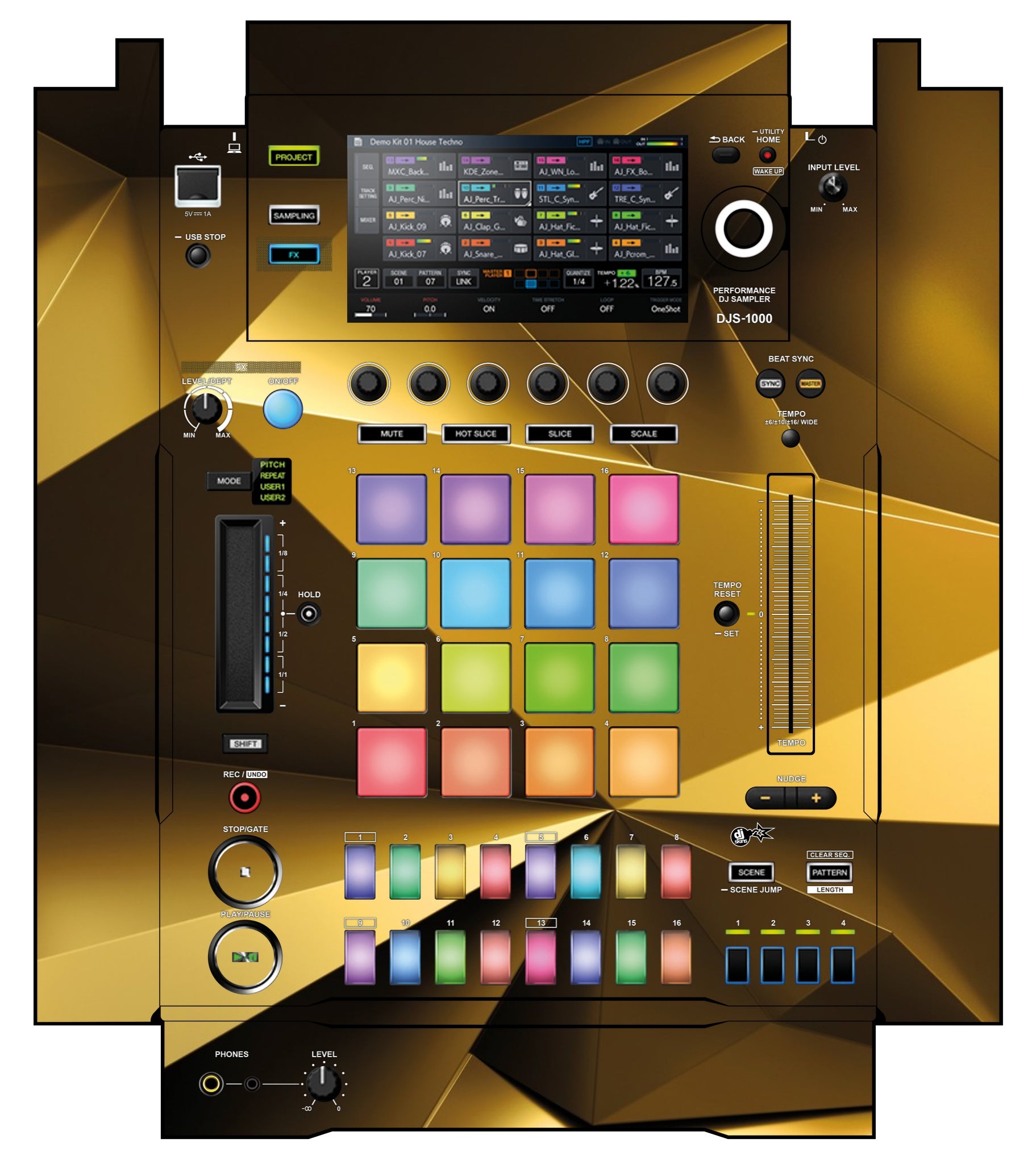 Pioneer DJ DJS 1000 Skin Golden Polygon