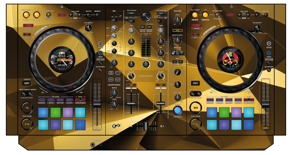 Pioneer DJ DDJ 800 Skin Golden Polygon