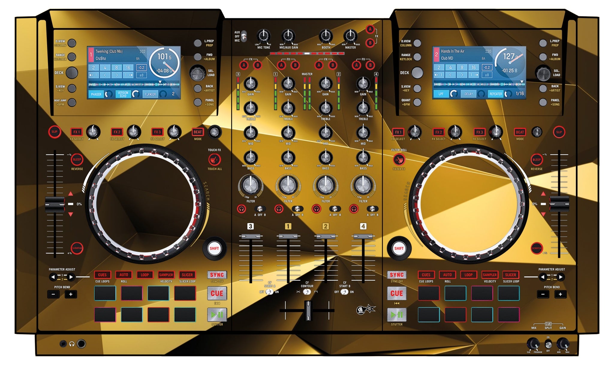 Numark NV 2 Skin Golden Polygon