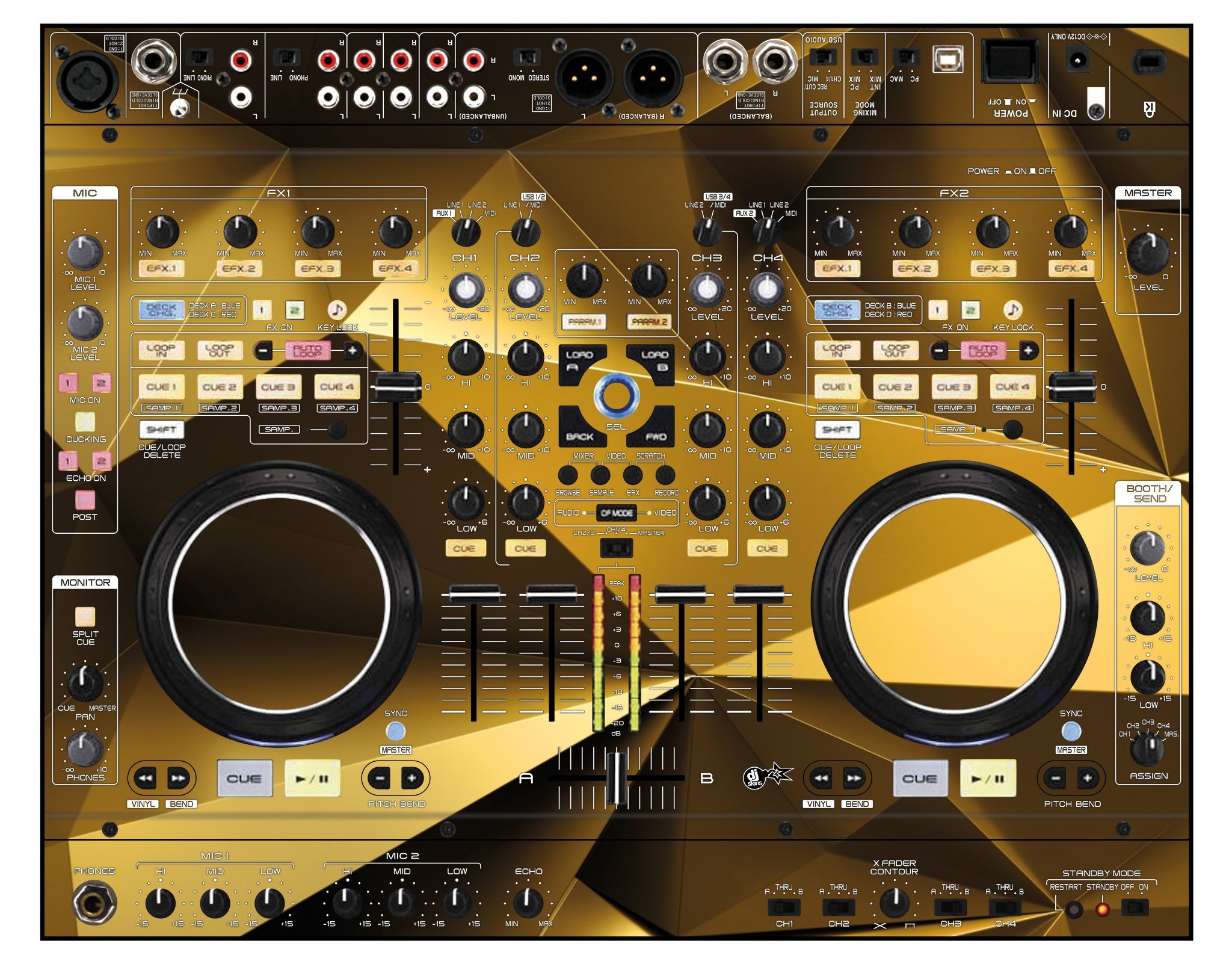 Denon DJ MC 6000 Skin Golden Polygon