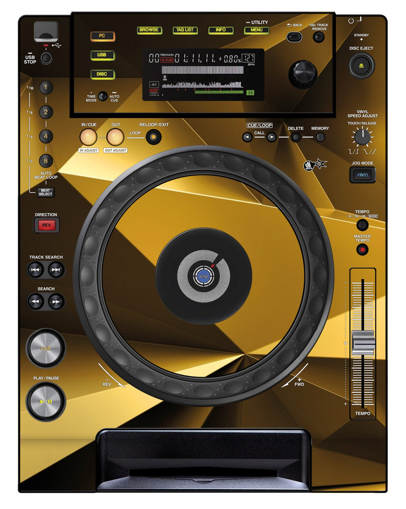 DJ Skins® Pioneer DJ CDJ 850 Skin Golden Polygon