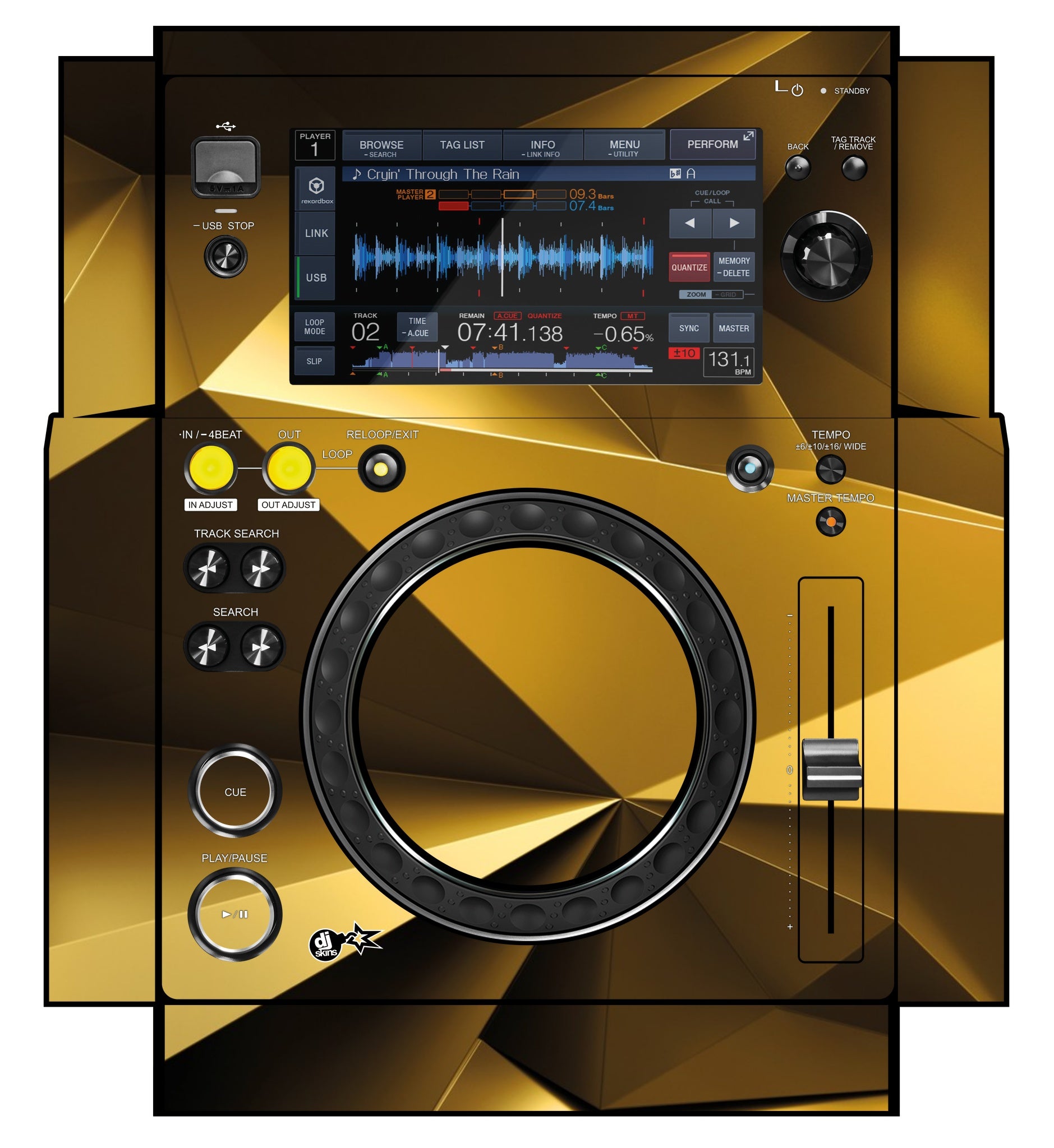 Pioneer DJ XDJ 700 Skin Golden Polygon