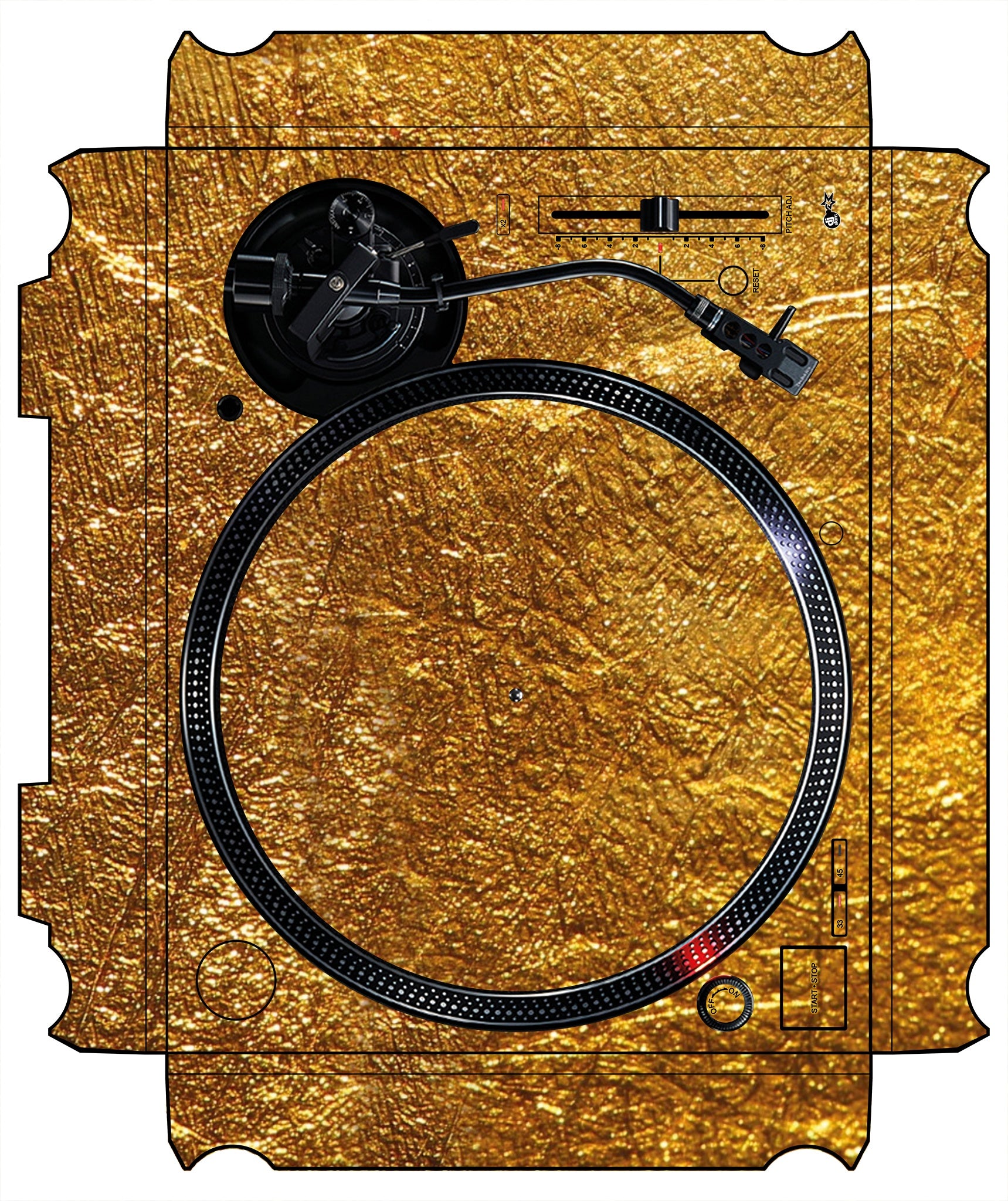 Technics 1200 / 1210 MK7 VERTICAL Skin Golden Treasure