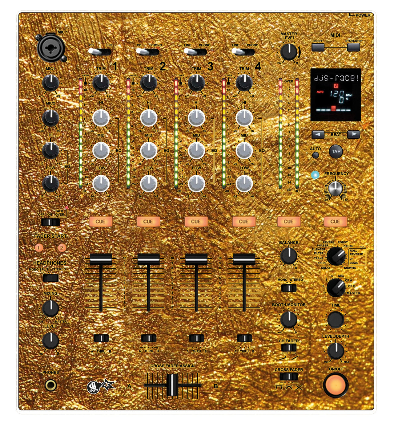 Pioneer DJ DJM 700 Skin Golden Treasure