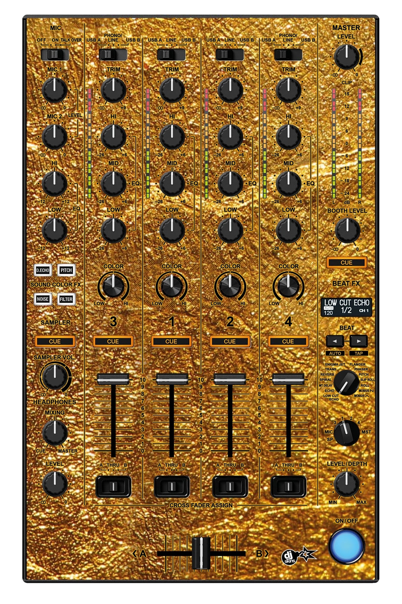 Pioneer DJ DDJ 1000 SRT MIXER Skin Golden Treasure