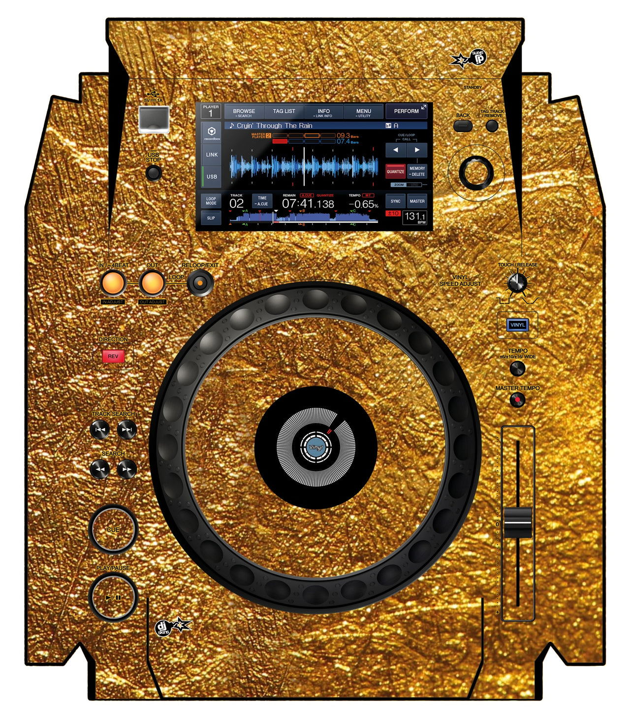 Pioneer DJ XDJ 1000 Skin Golden Treasure