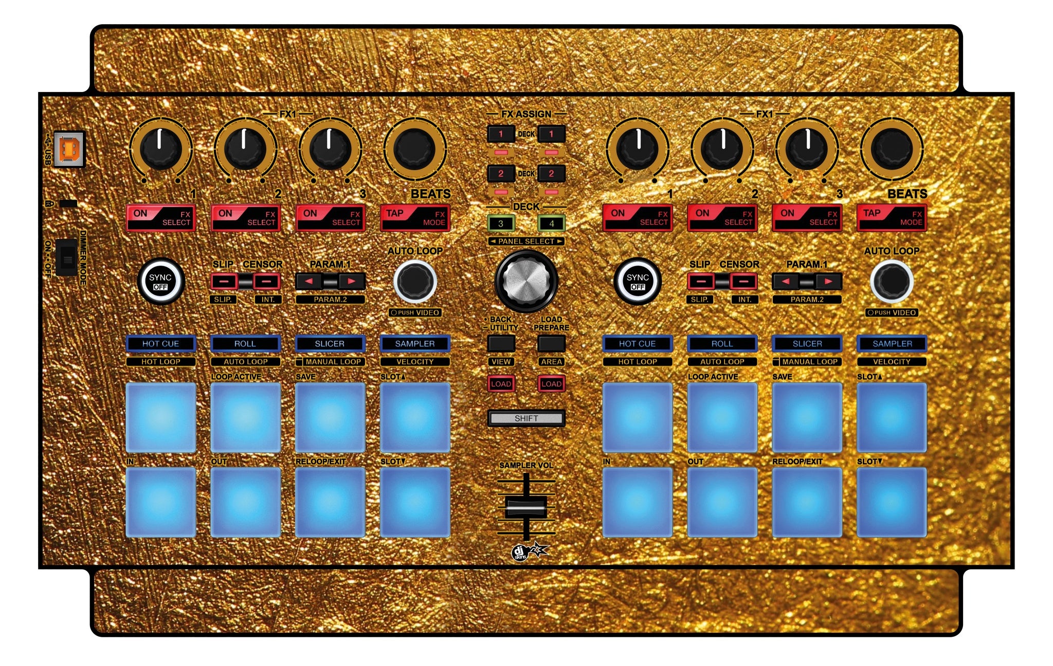 Pioneer DJ DDJ SP 1 Skin Golden Treasure