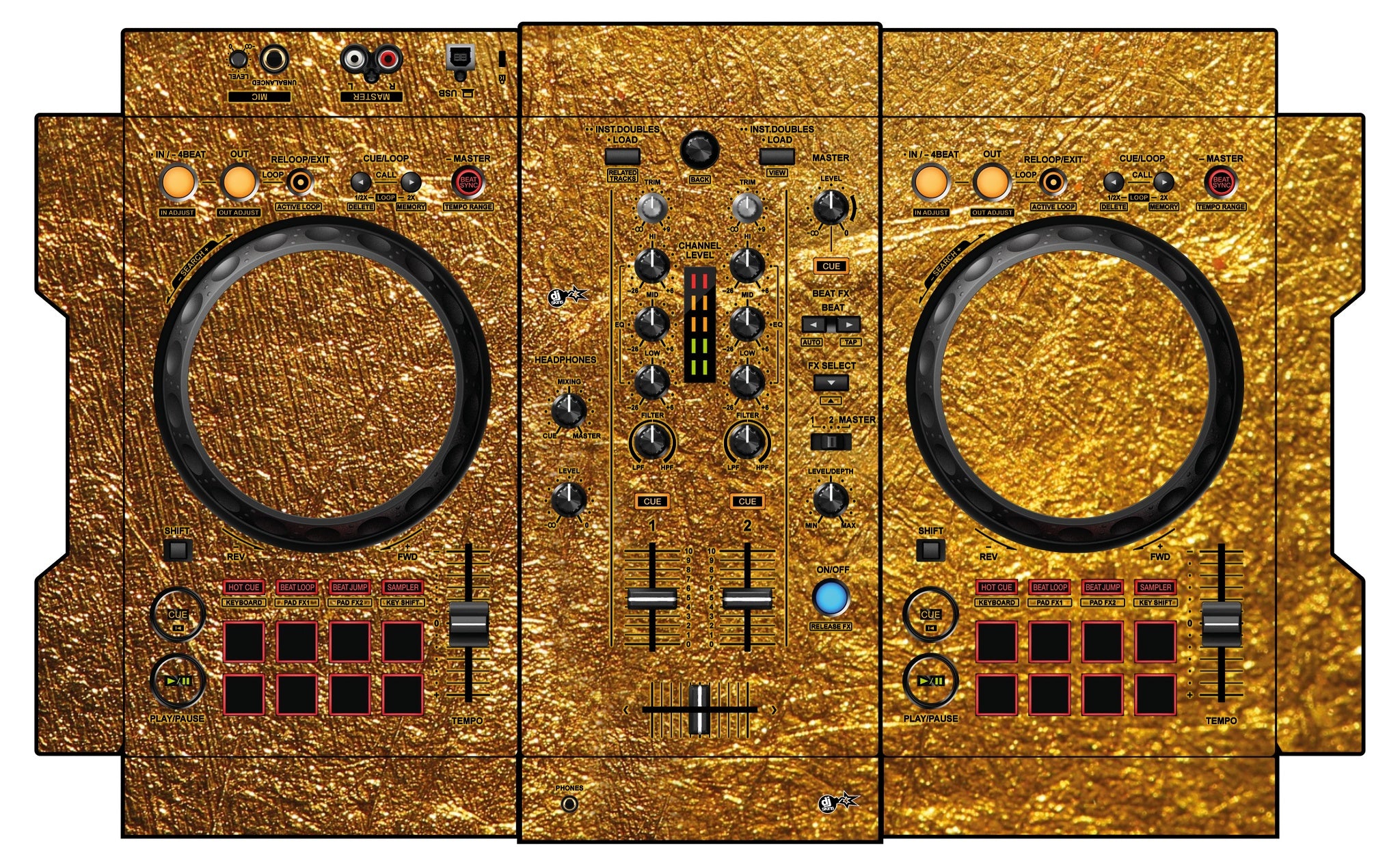 Pioneer DJ DDJ 400 Skin Golden Treasure