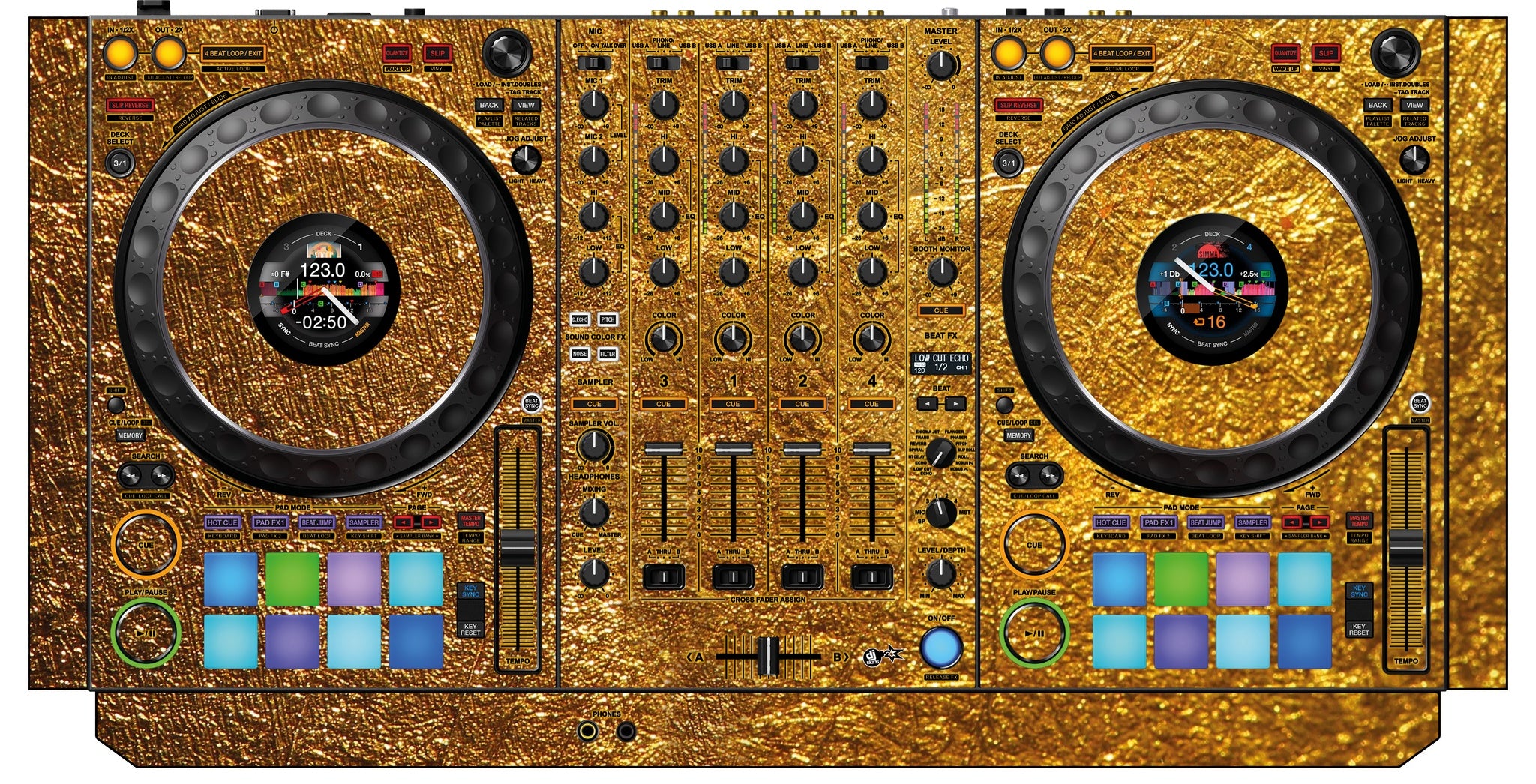 Pioneer DJ DDJ 1000 Skin Golden Treasure