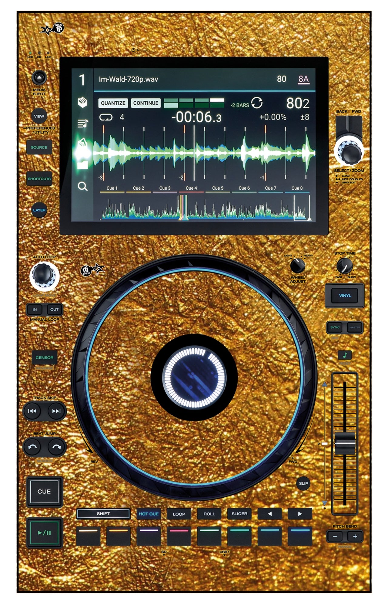 Denon DJ SC 6000 Skin Golden Treasure