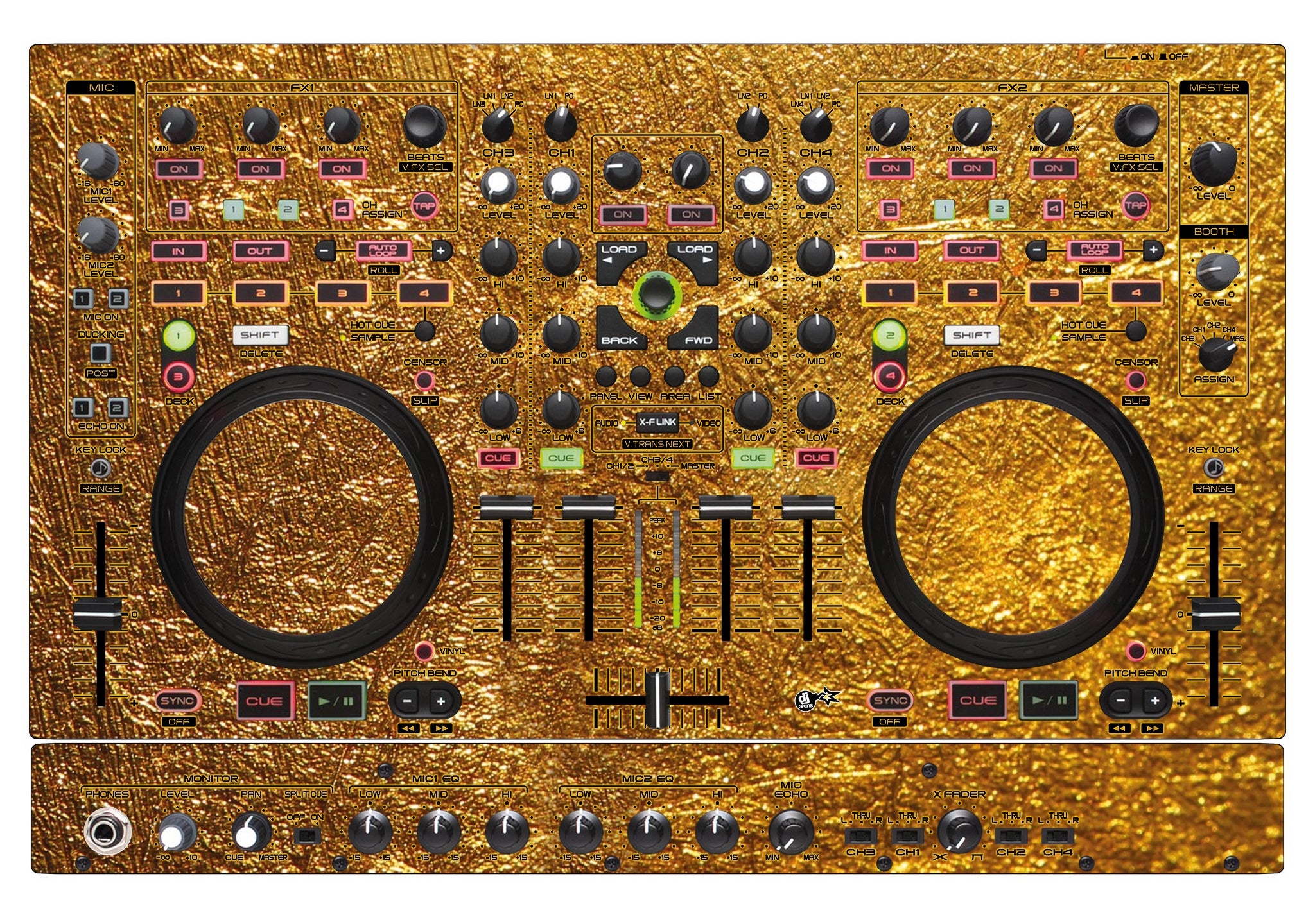 Denon DJ MC 6000 MK2 Skin Golden Treasure
