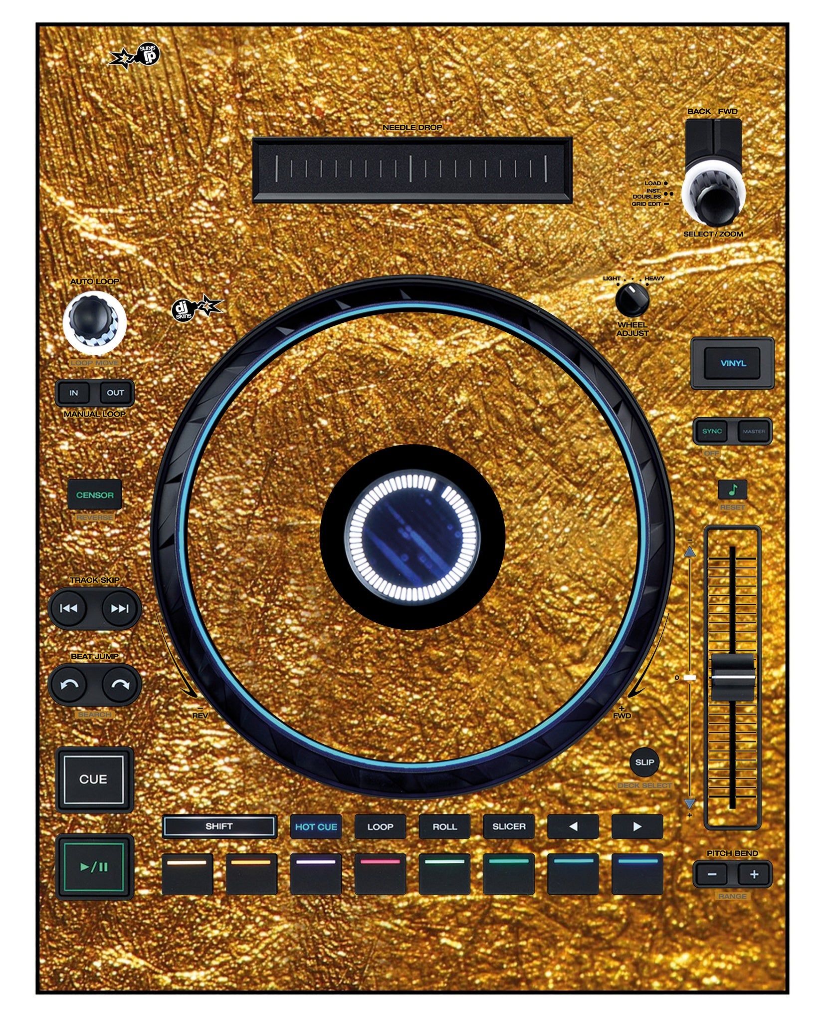 Denon DJ LC 6000 Skin Golden Treasure