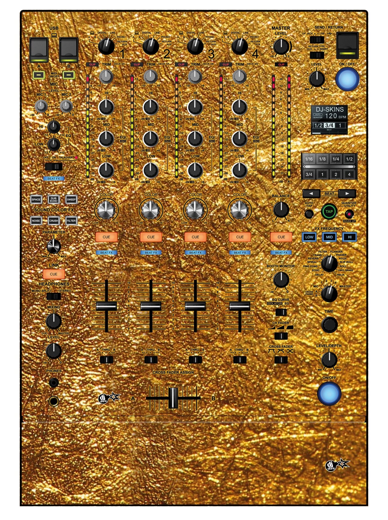 Pioneer DJ DJM 900 NEXUS 2 Skin Golden Treasure