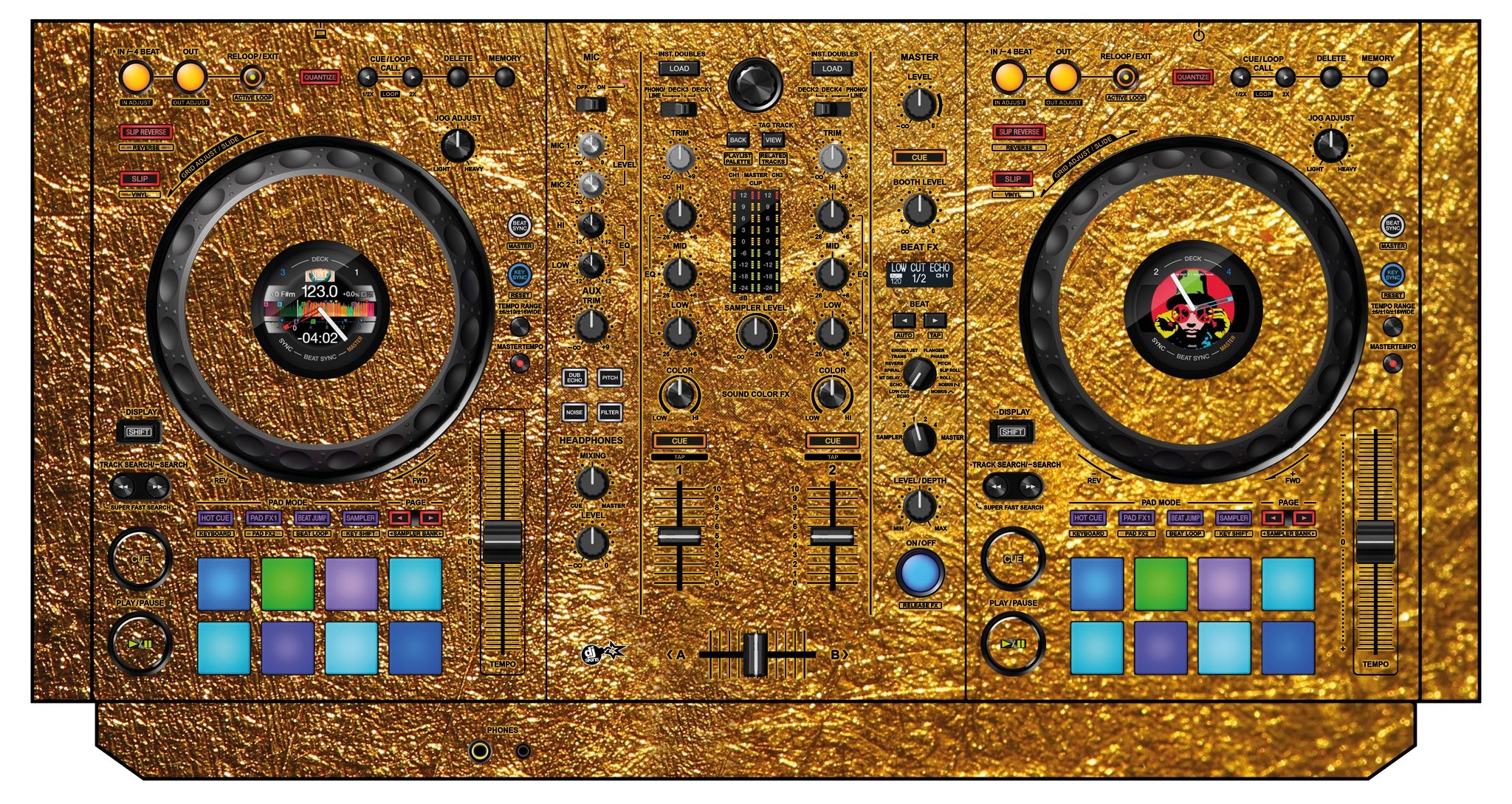 Pioneer DJ DDJ 800 Skin Golden Treasure