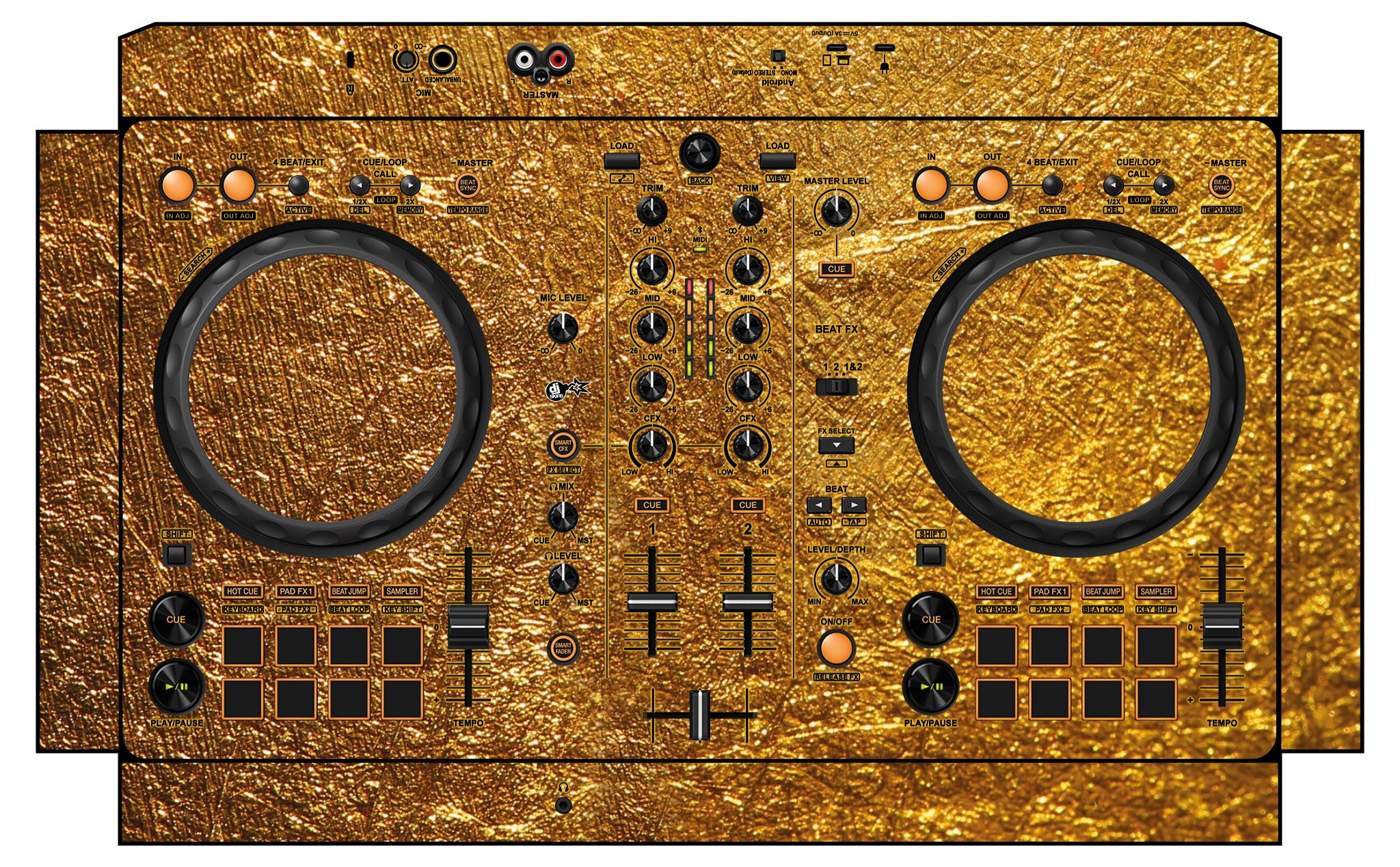 Pioneer DJ DDJ FLX 4 Skin Golden Treasure