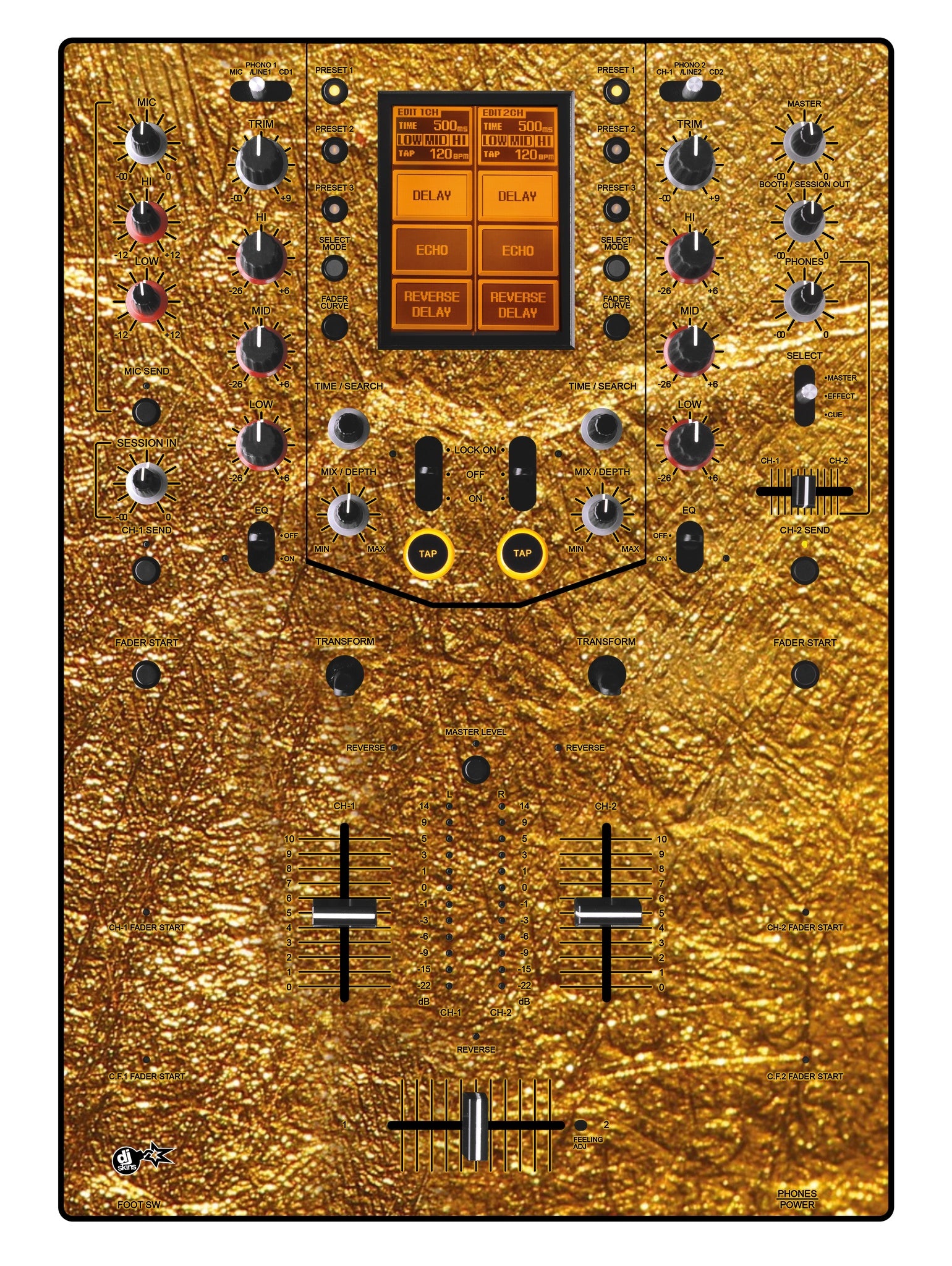 Pioneer DJ DJM 909 Skin Golden Treasure