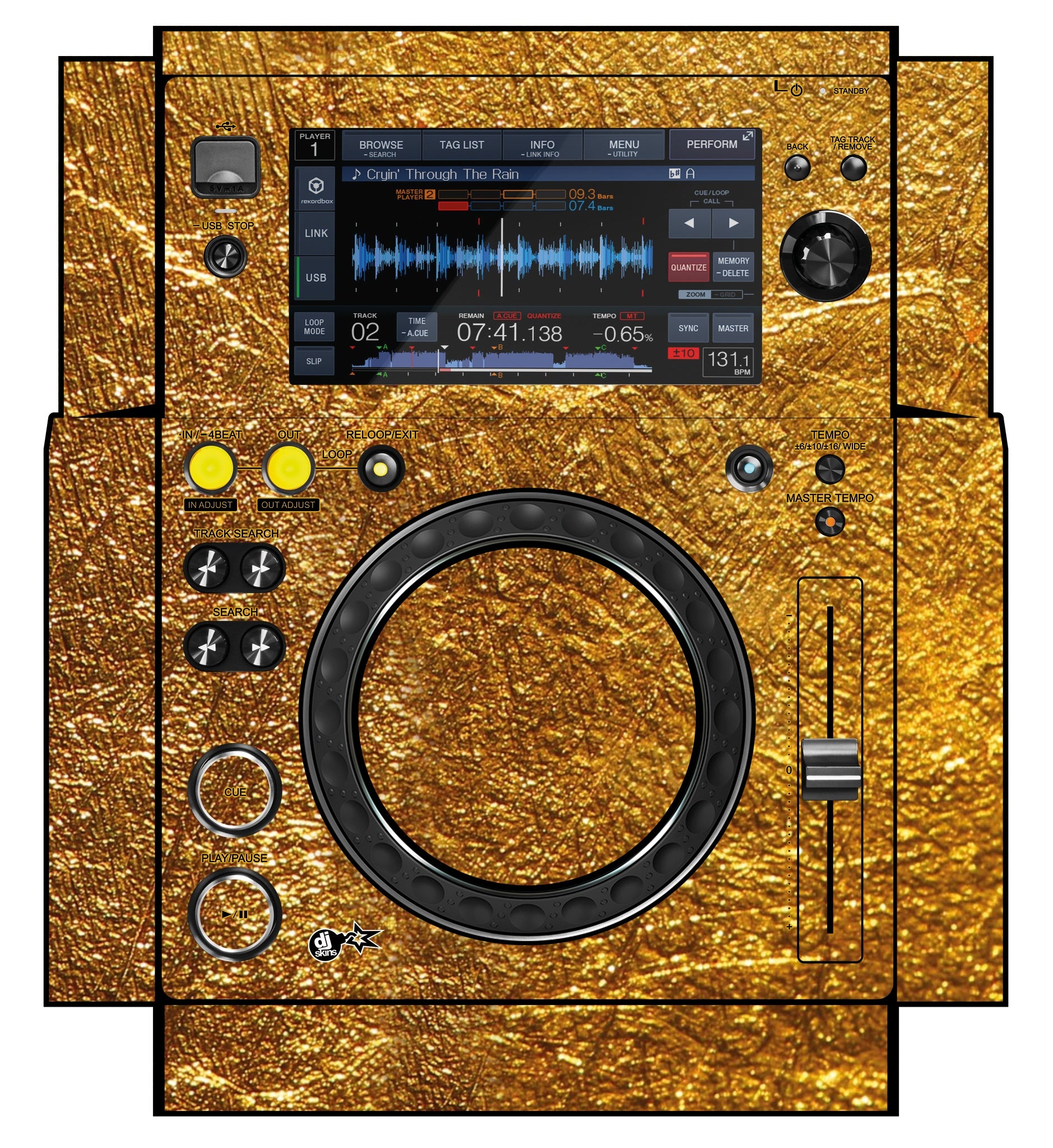 Pioneer DJ XDJ 700 Skin Golden Treasure
