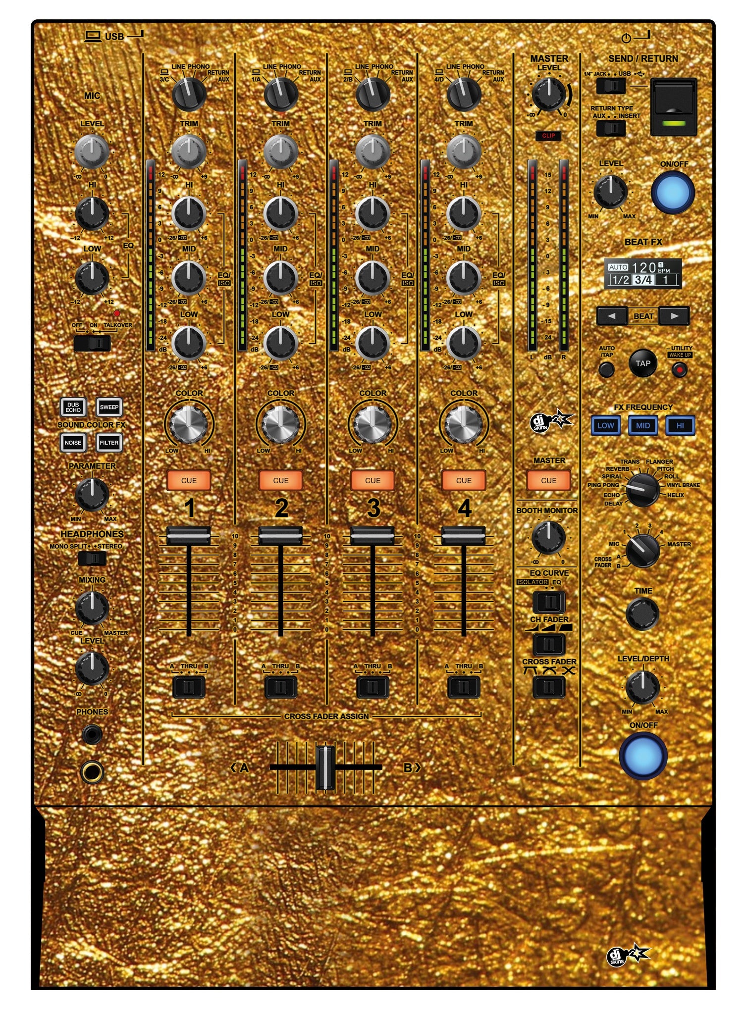 Pioneer DJ DJM 750 MK2 Skin Golden Treasure