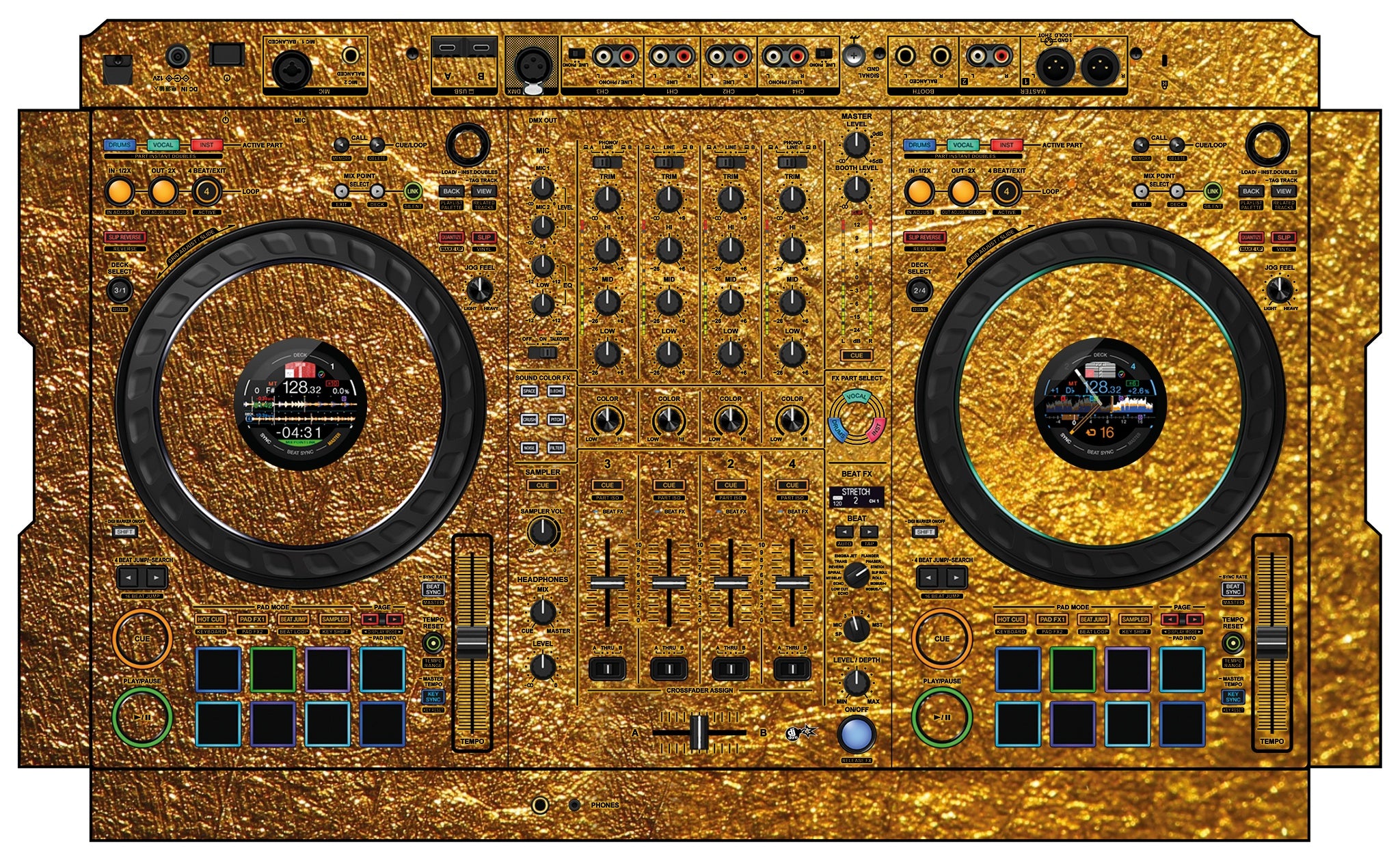 Pioneer DJ DDJ FLX10 Skin Golden Treasure