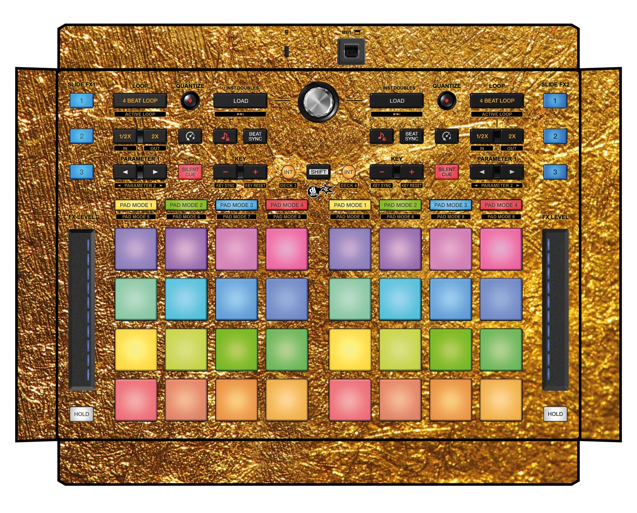 Pioneer DJ DDJ XP 2 Skin Golden Treasure