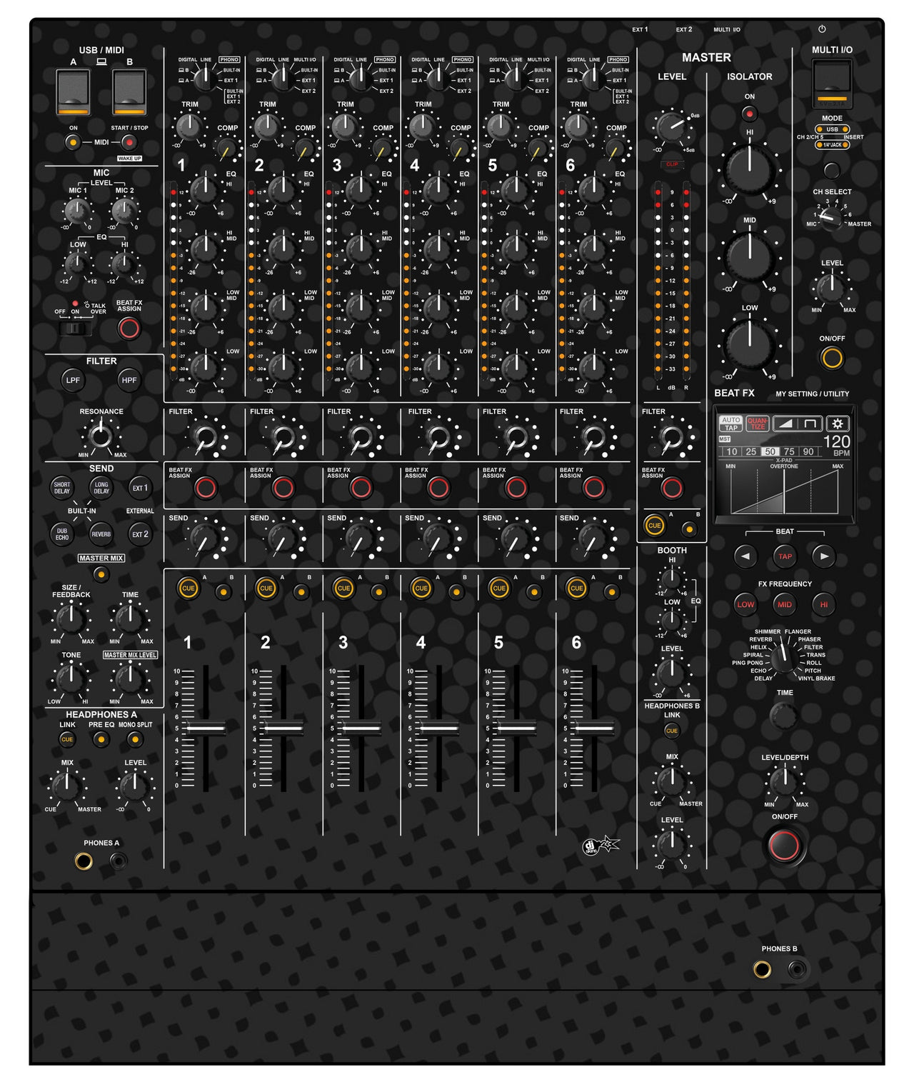 Pioneer DJ DJM V10 LF Skin Gradienter Black