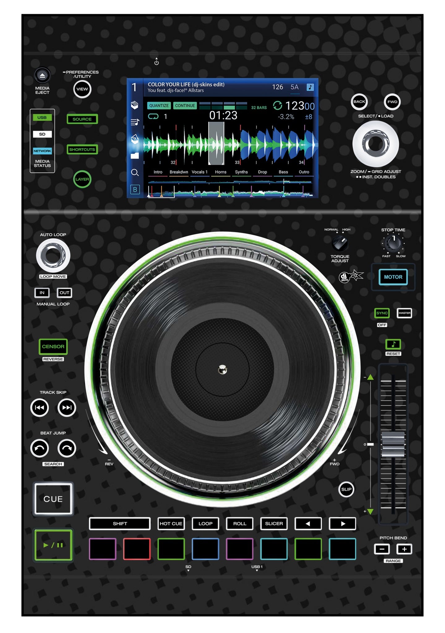 Denon DJ SC 5000 M Skin Gradienter Black