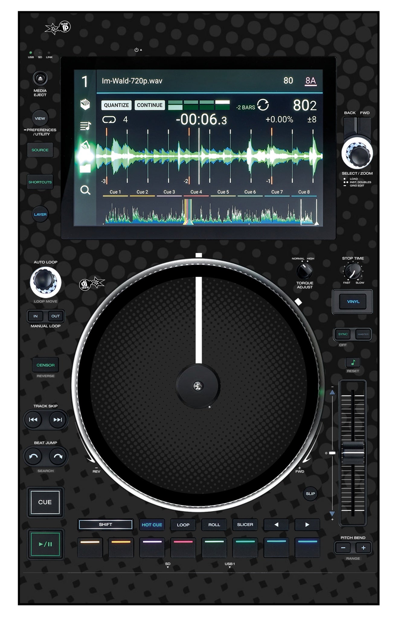 Denon DJ SC 6000 M Skin Gradienter Black