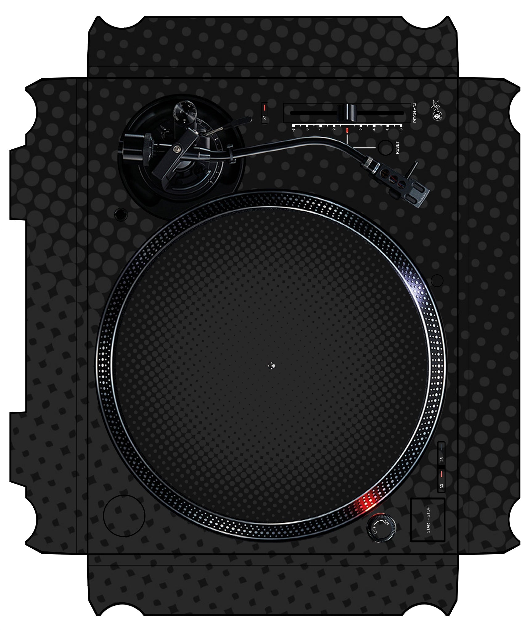 Technics 1200 / 1210 MK7 VERTICAL Skin Gradienter Black