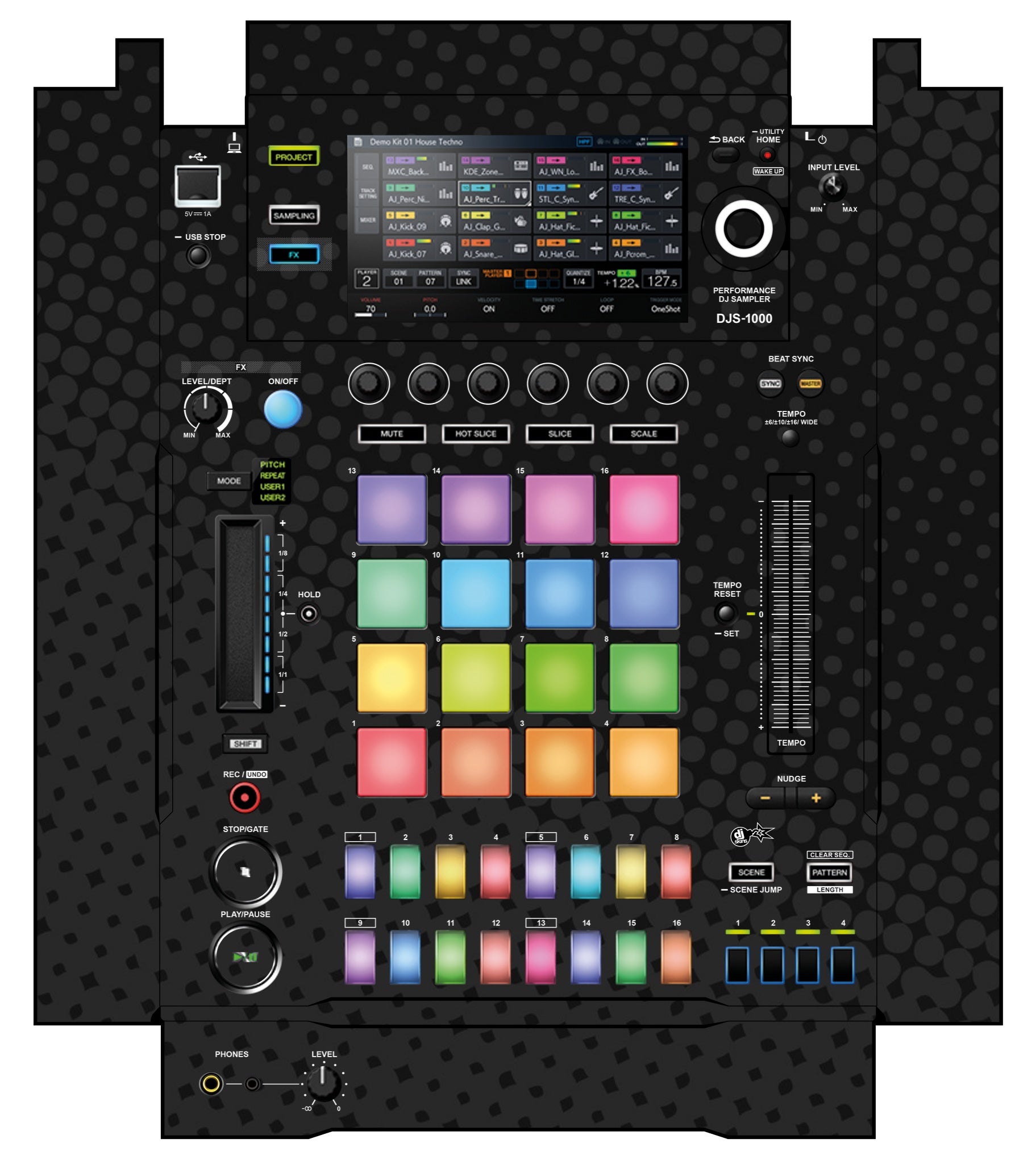 Pioneer DJ DJS 1000 Skin Gradienter Black