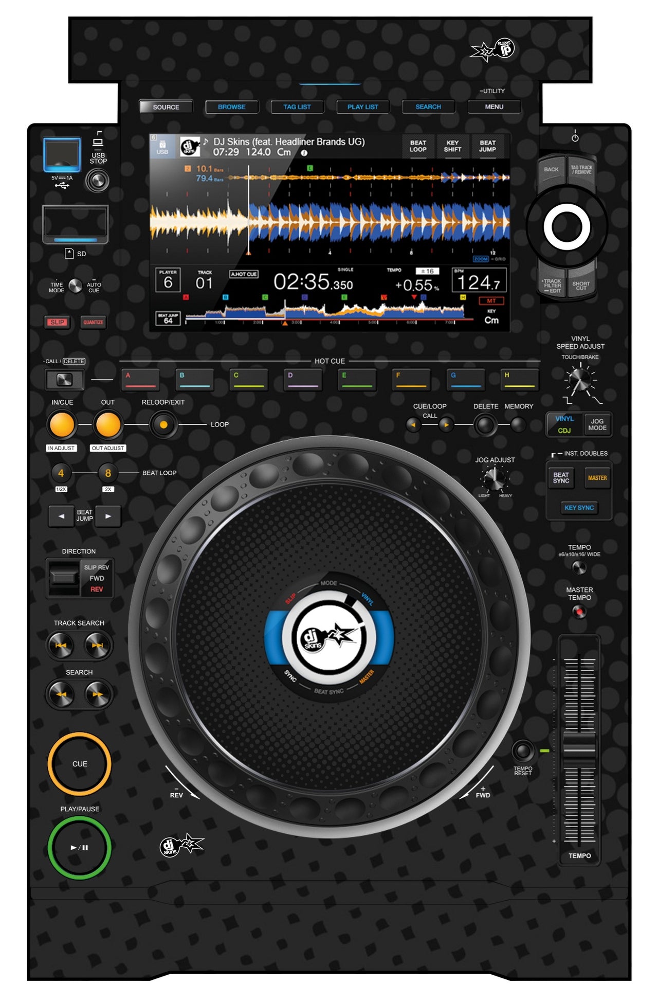 Pioneer DJ CDJ 3000 Skin Gradienter Black