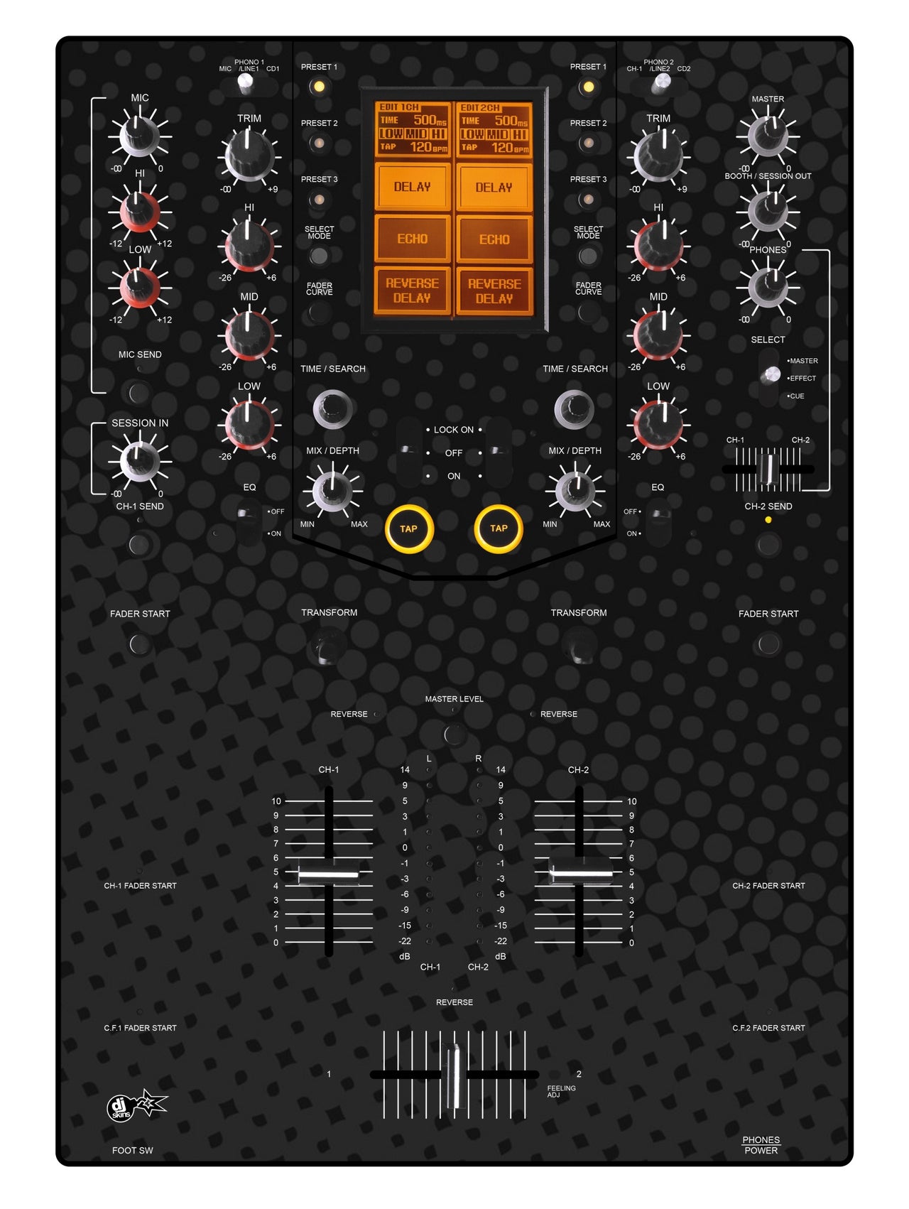 Pioneer DJ DJM 909 Skin Gradienter Black